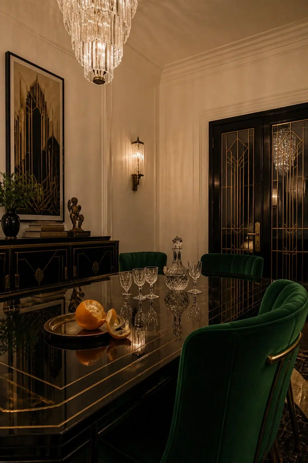 Cream and Sugar paint in a art deco dining room