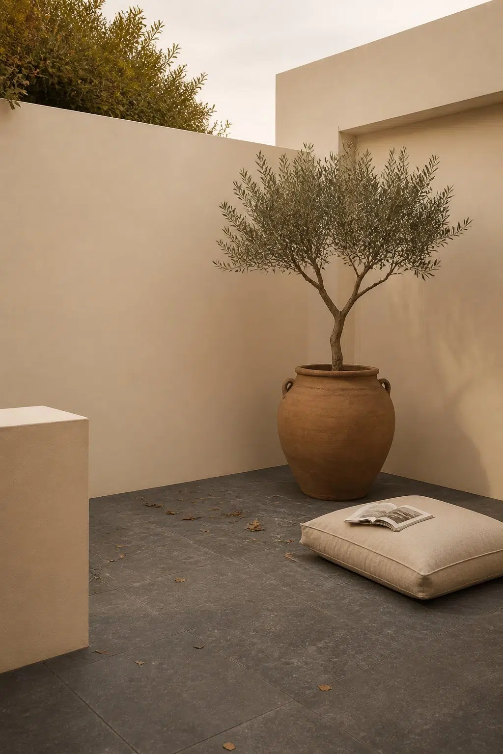 aesthetic patio featuring Cream and Sugar by Sherwin-Williams
