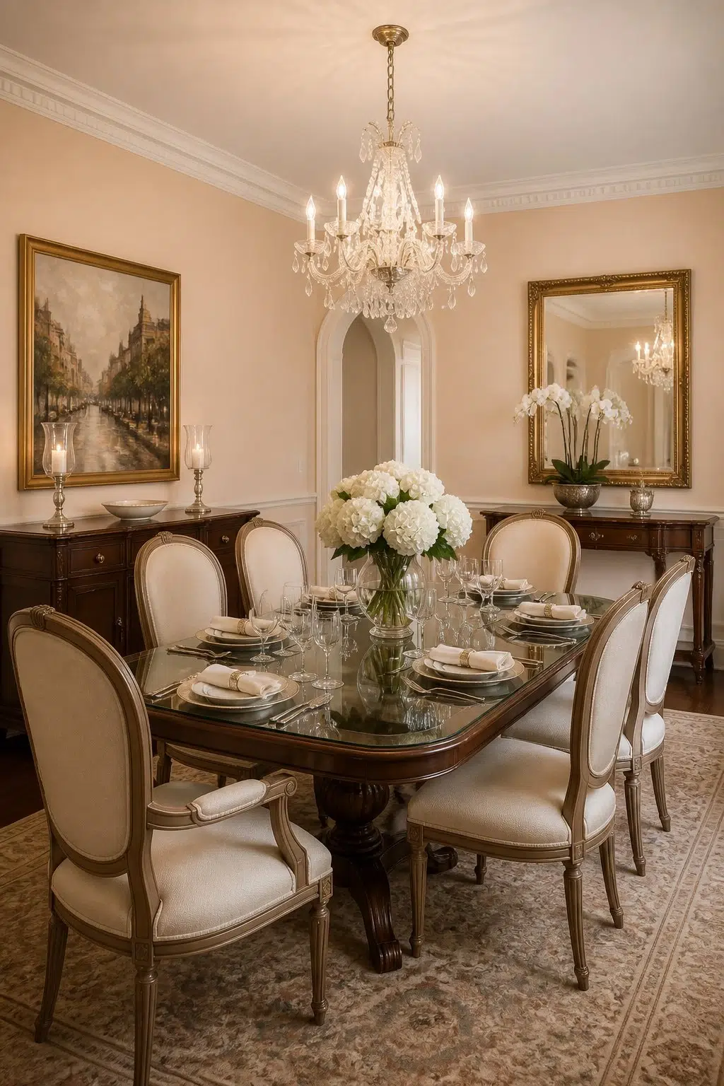 Creamery paint in a elegant dining room