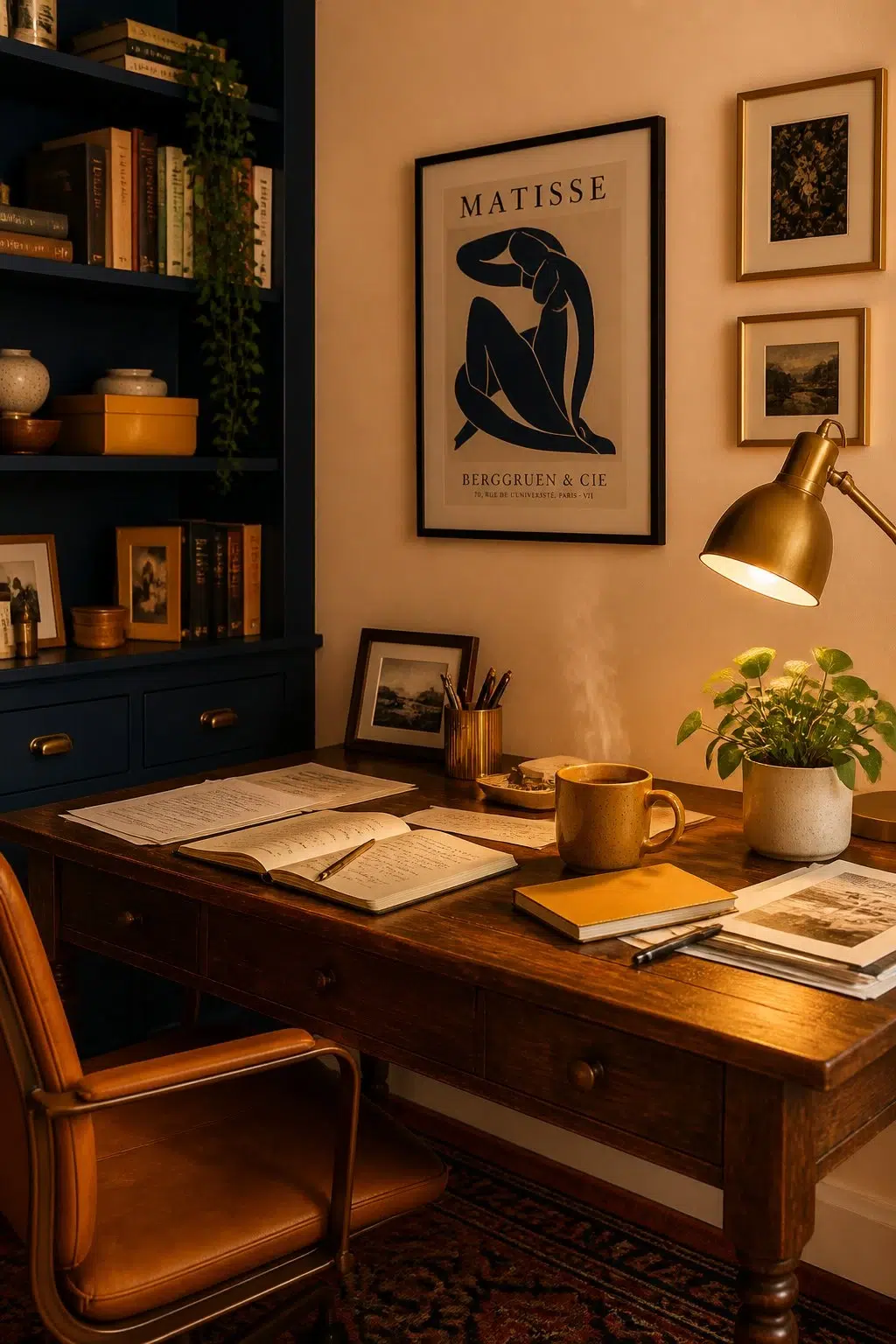 Sherwin-Williams Creamery in a unique home office