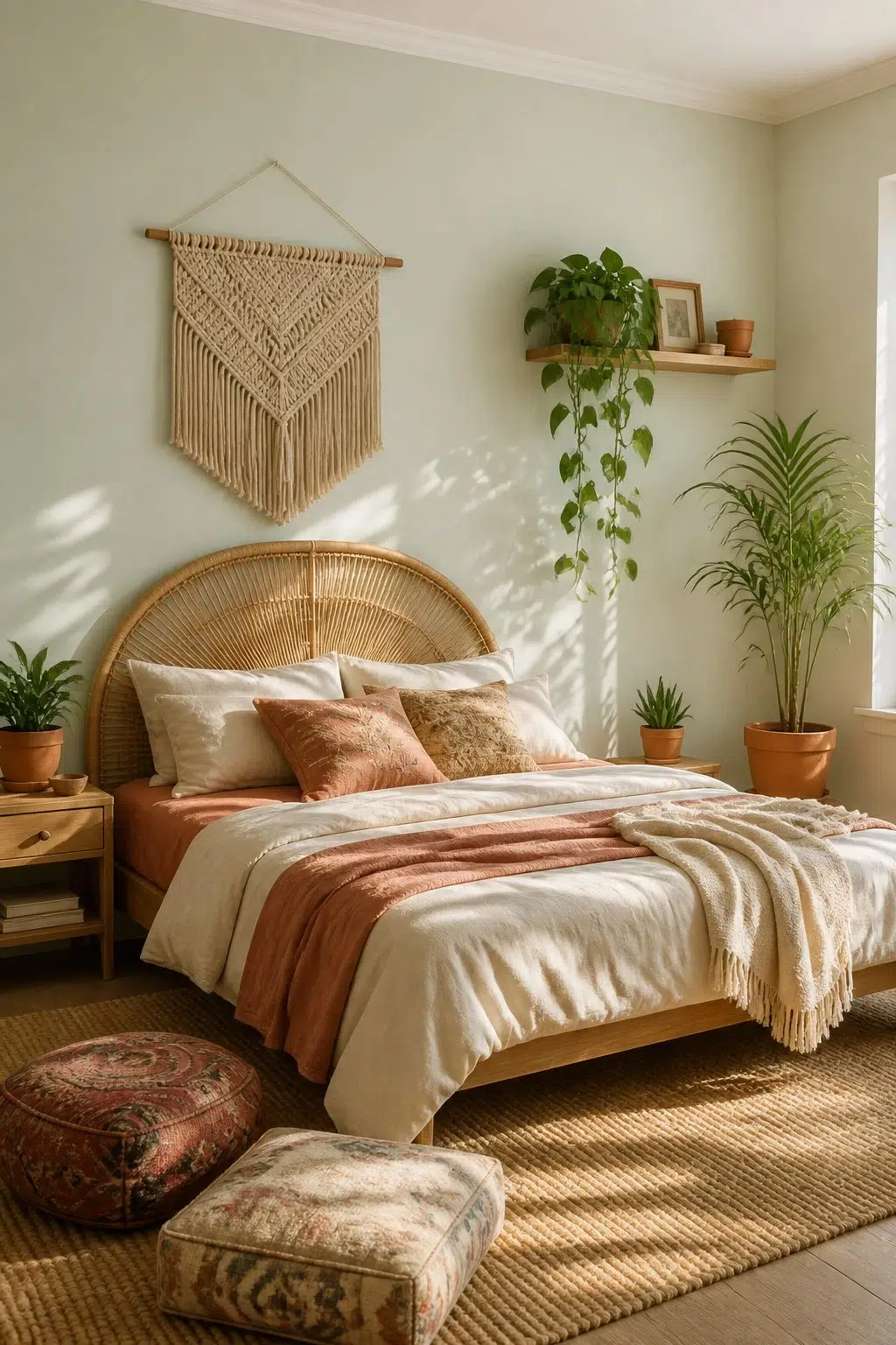 A boho bedroom painted in Create