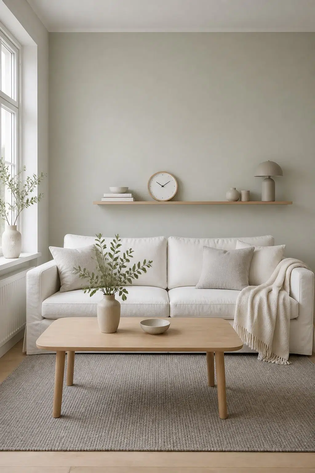 A scandinavian living room painted in Create