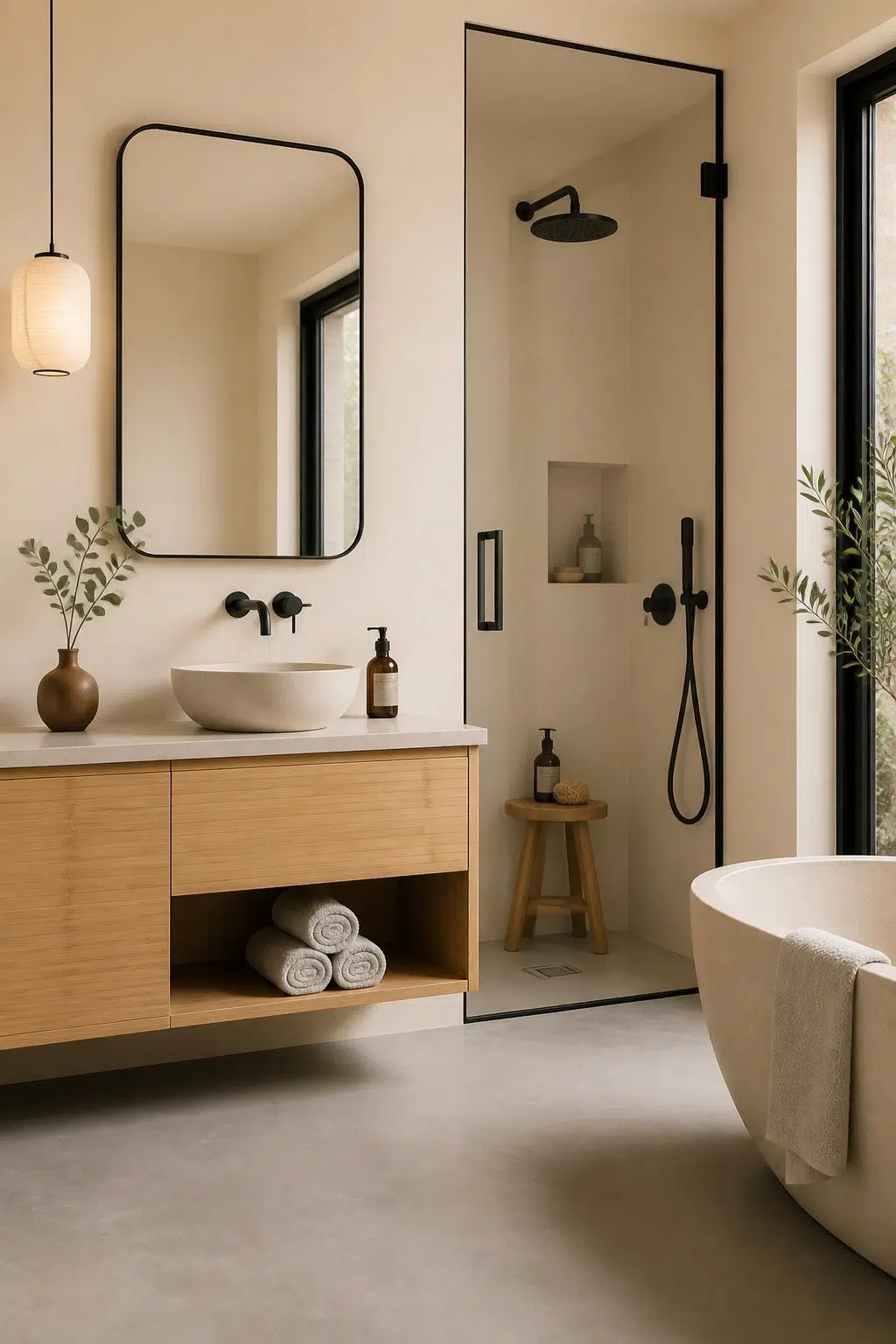 Creme — japandi bathroom