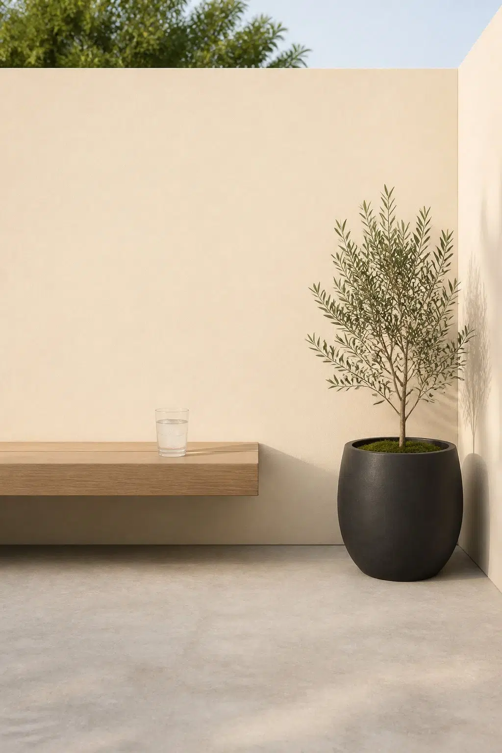 minimalist patio featuring Creme by Sherwin-Williams