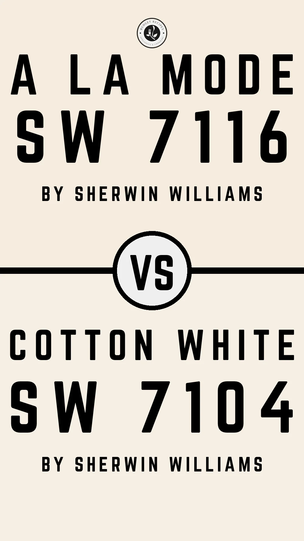 A La Mode SW 7116 vs Cotton White SW 7104