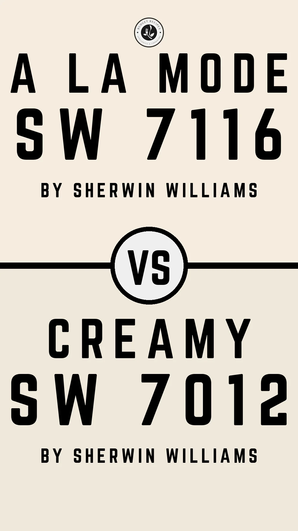 A La Mode SW 7116 vs Creamy SW 7012