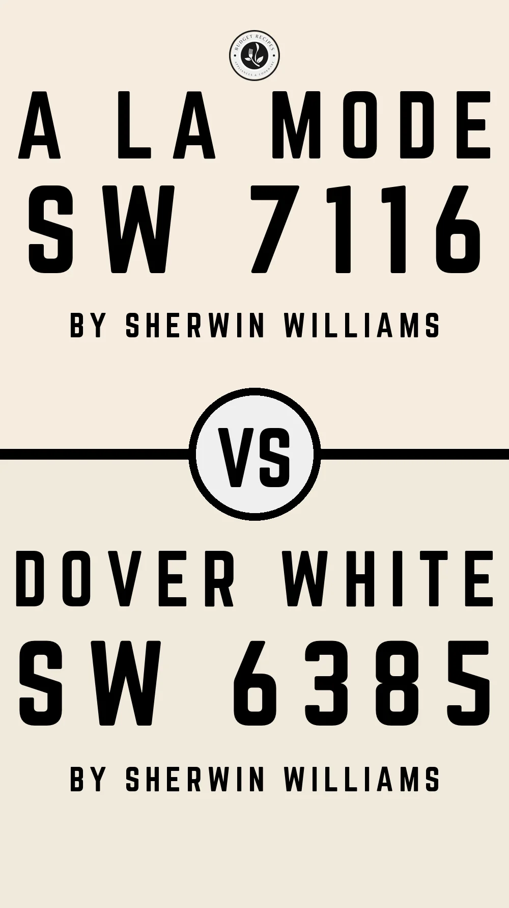 A La Mode SW 7116 vs Dover White SW 6385
