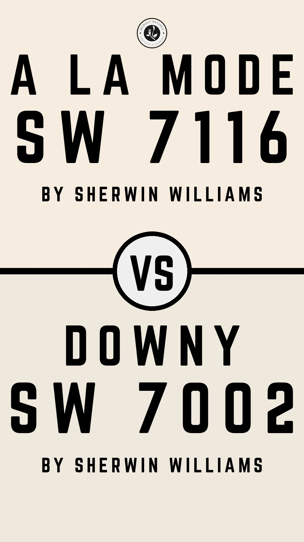 A La Mode SW 7116 vs Downy SW 7002