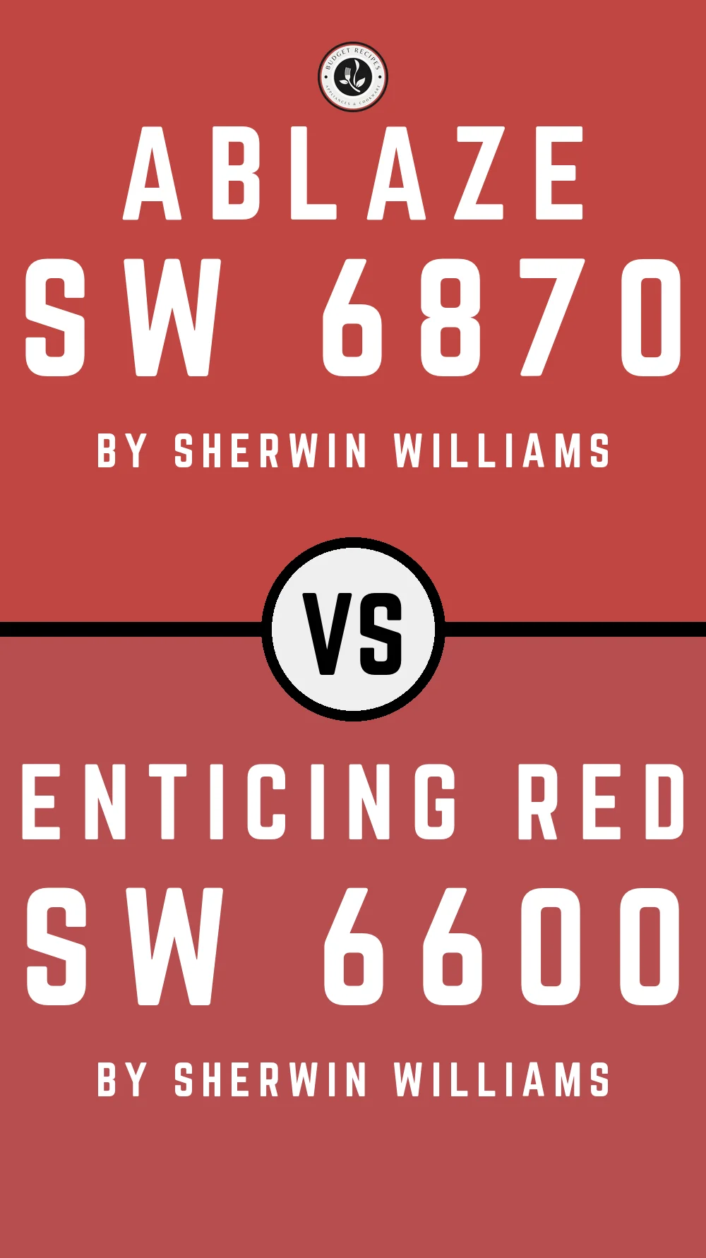 Ablaze SW 6870 vs Enticing Red SW 6600