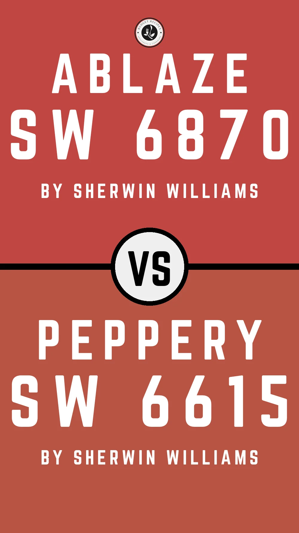 Ablaze SW 6870 vs Peppery SW 6615