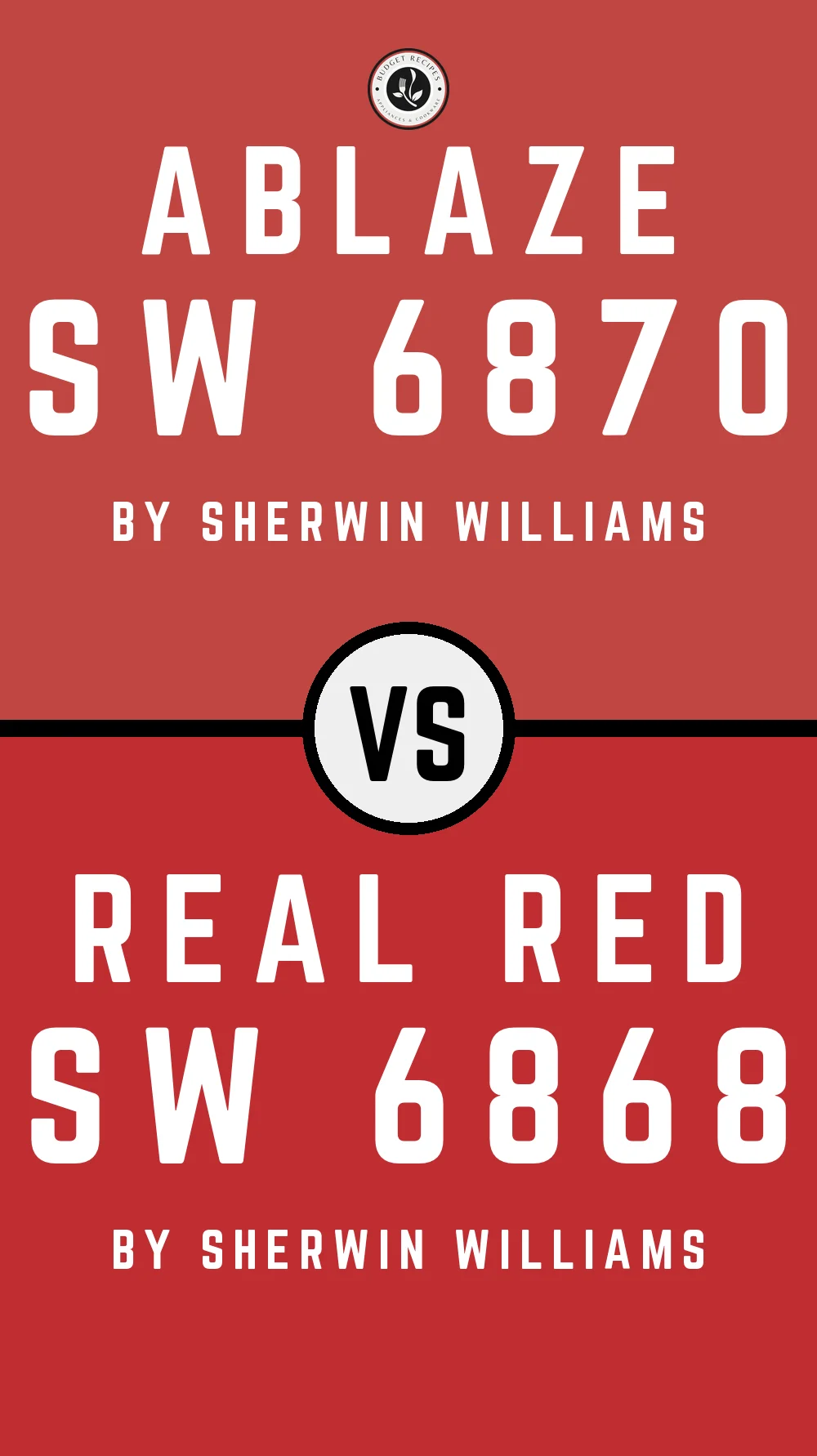 Ablaze SW 6870 vs Real Red SW 6868