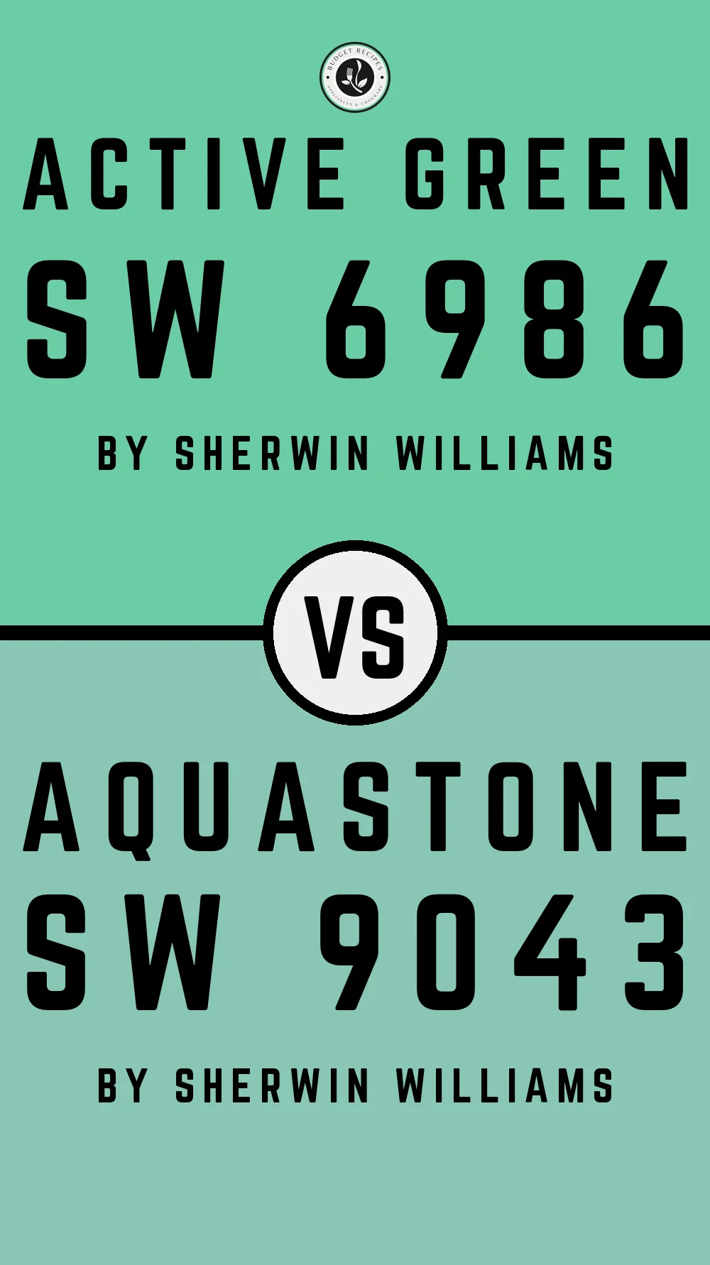 Active Green SW 6986 vs Aquastone SW 9043
