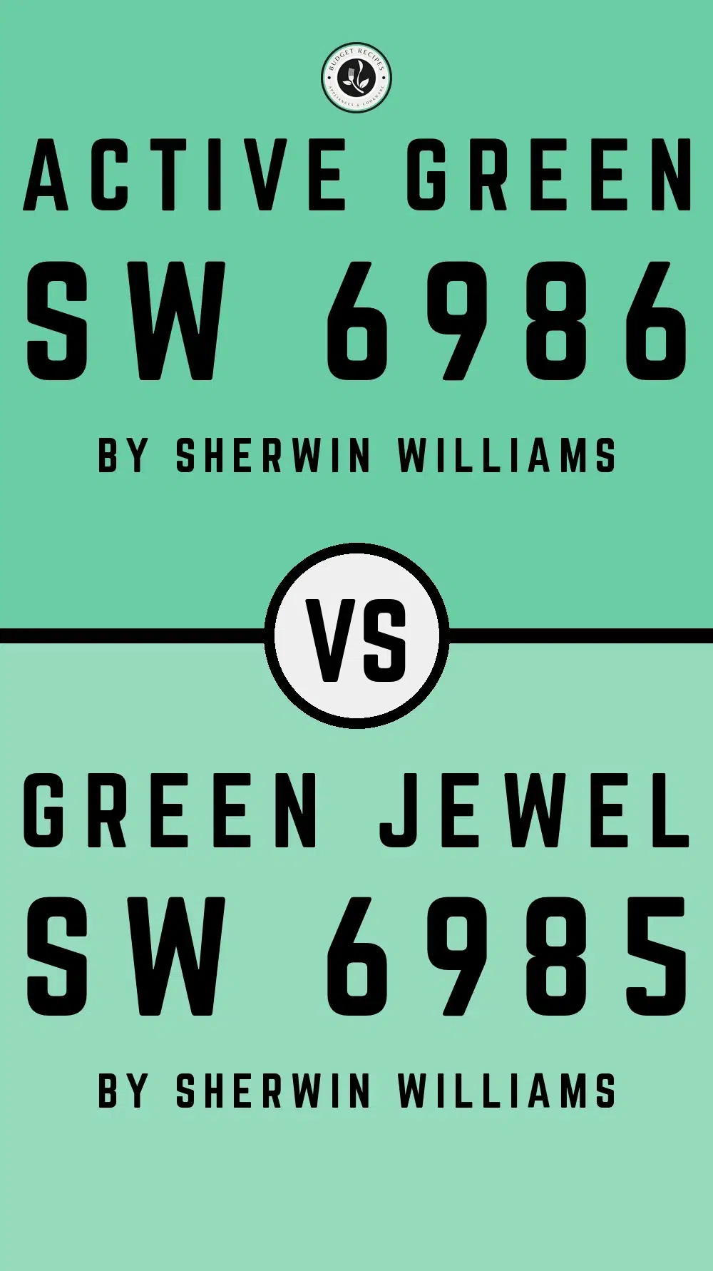 Active Green SW 6986 vs Green Jewel SW 6985