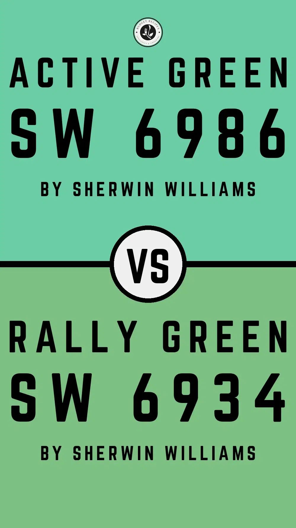 Active Green SW 6986 vs Rally Green SW 6934