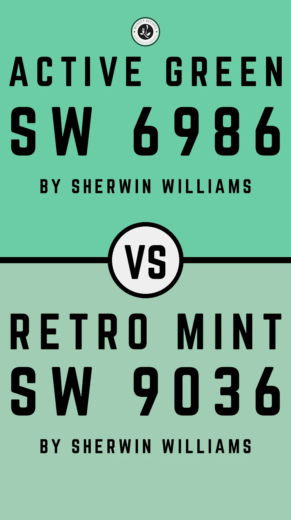 Active Green SW 6986 vs Retro Mint SW 9036