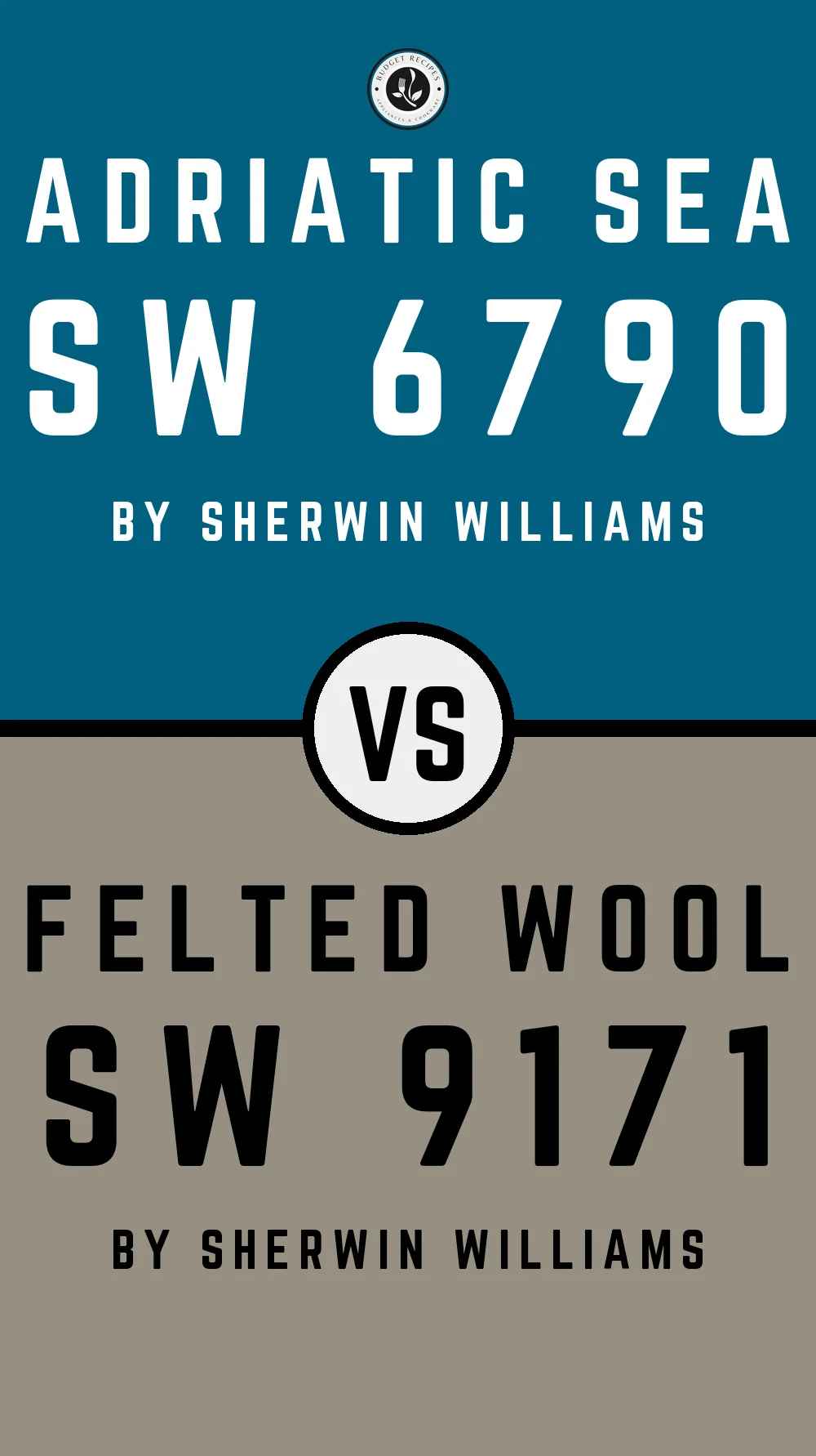 Adriatic Sea SW 6790 vs Felted Wool SW 9171