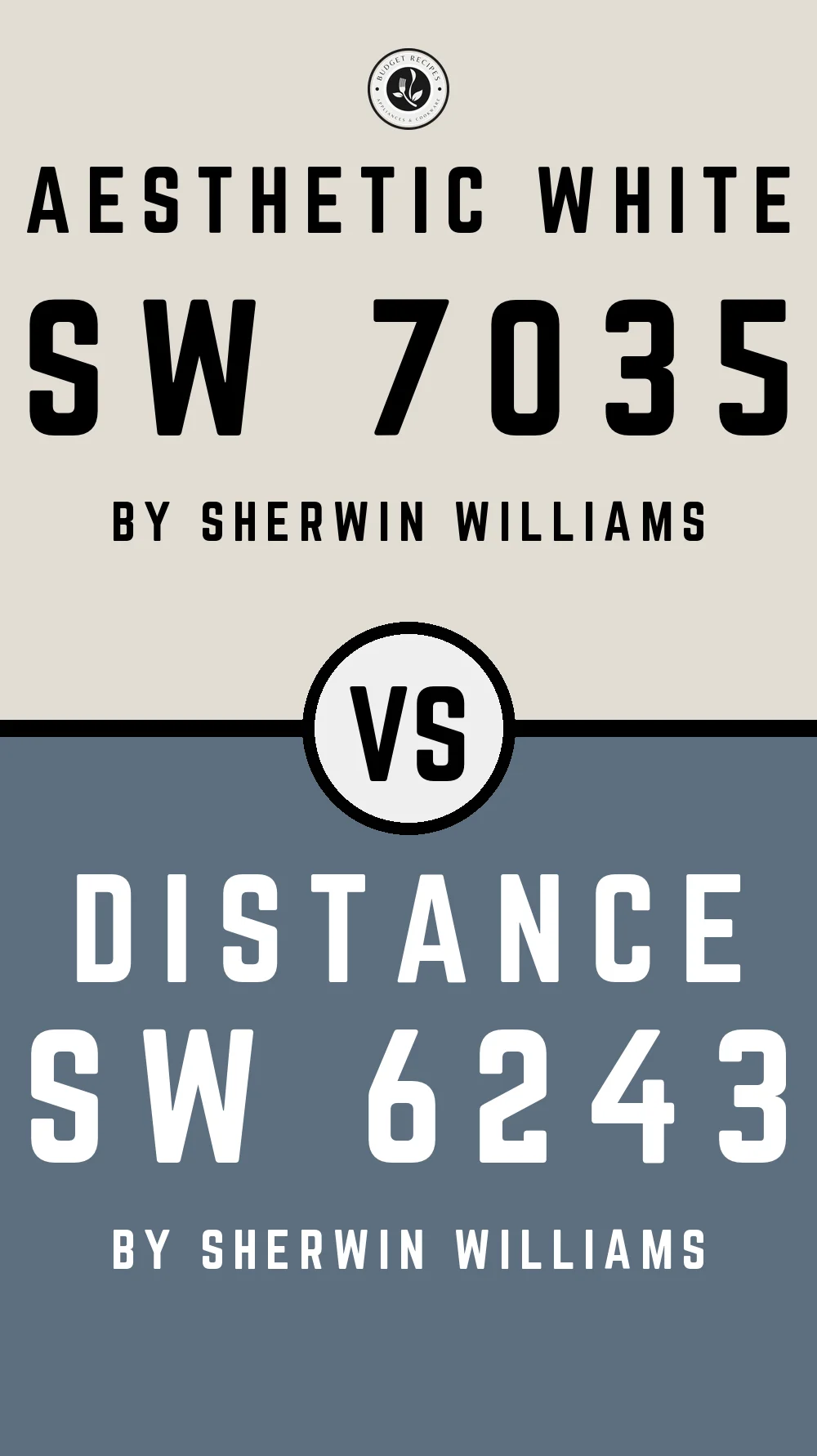 Aesthetic White by Sherwin Williams SW 7035 with Distance SW 6243