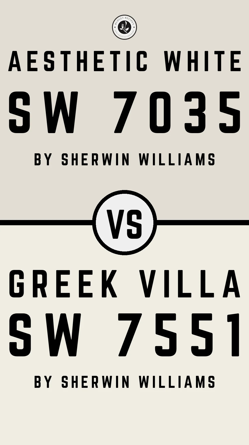 Aesthetic White by Sherwin Williams SW 7035 vs Greek Villa SW 7551