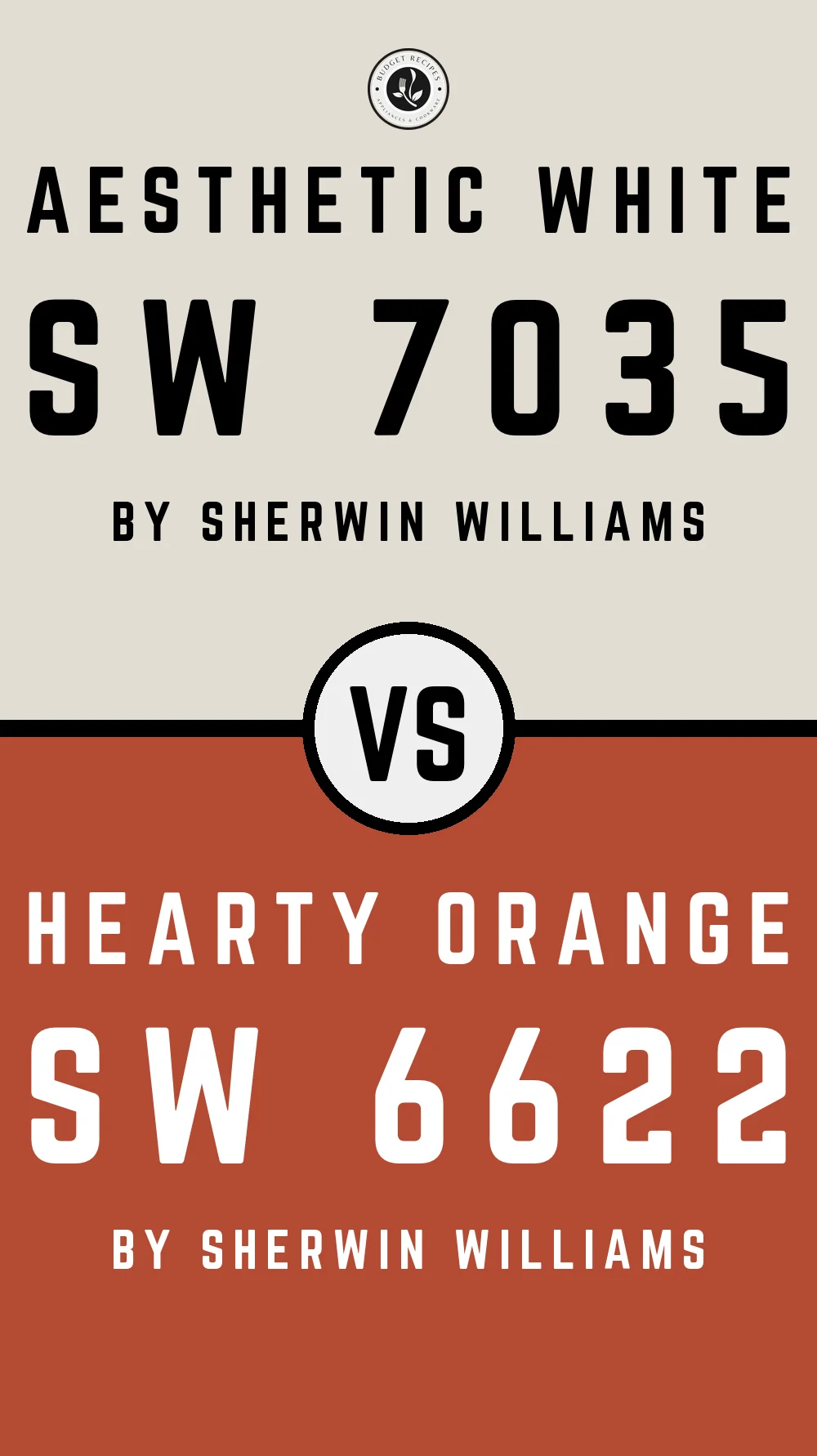 Aesthetic White by Sherwin Williams SW 7035 with Hearty Orange SW 6622