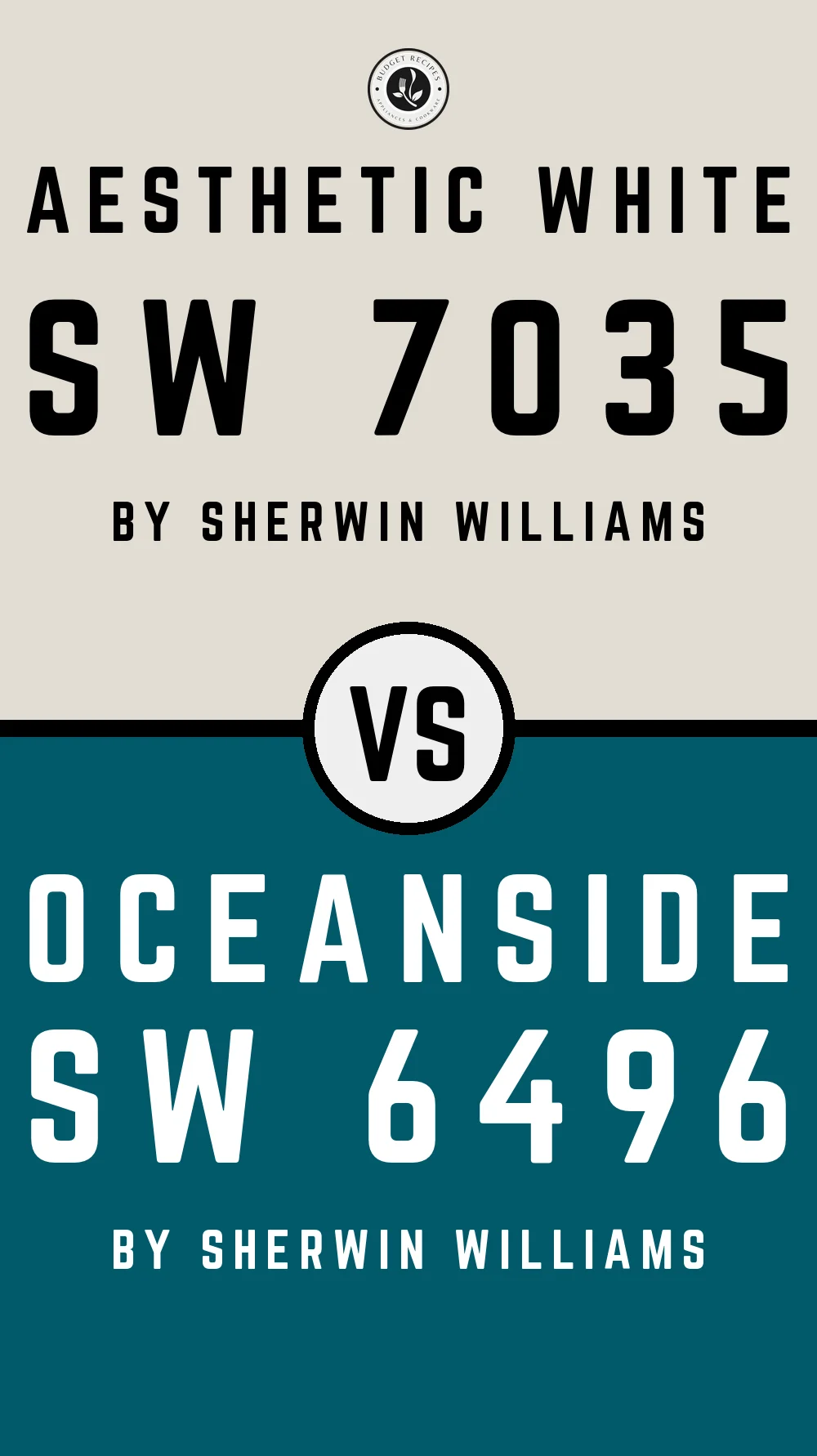 Aesthetic White by Sherwin Williams SW 7035 with Oceanside SW 6496
