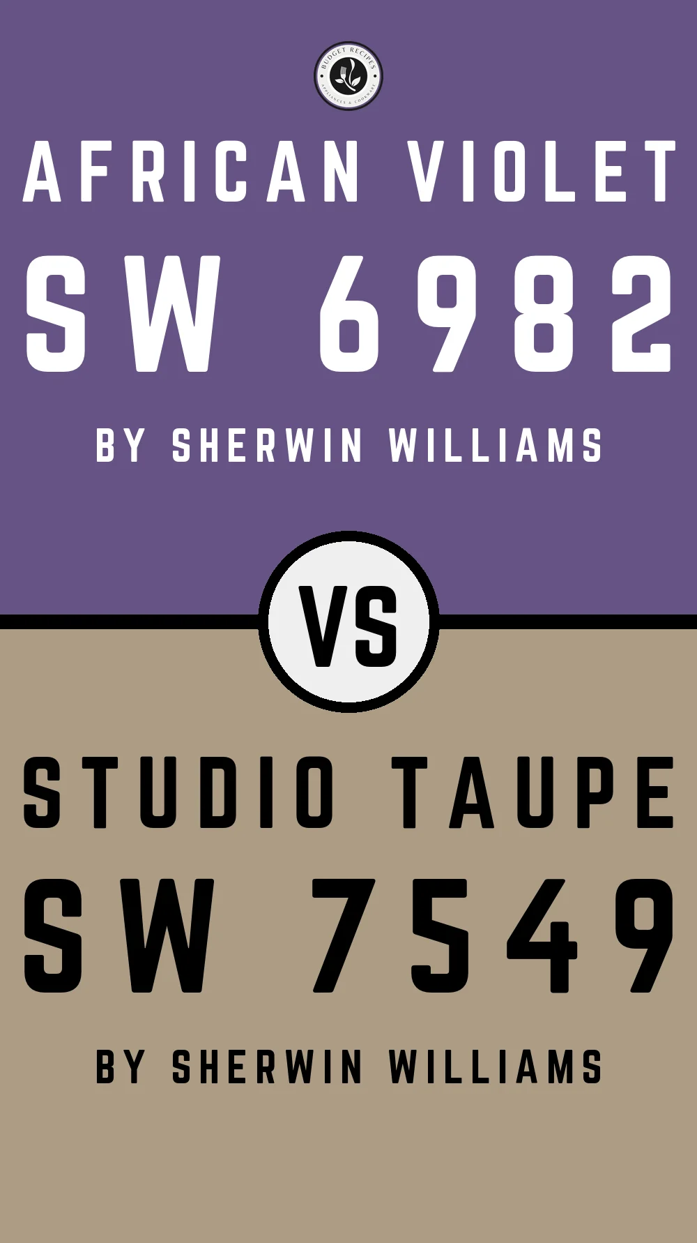 African Violet SW 6982 vs Studio Taupe SW 7549
