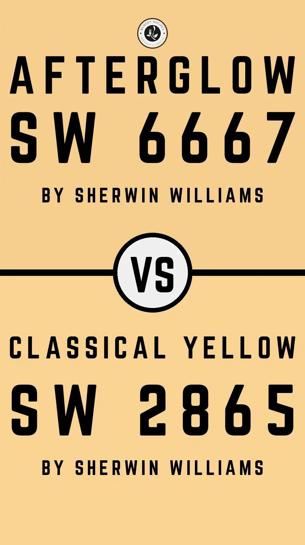 Afterglow SW 6667 vs Classical Yellow SW 2865