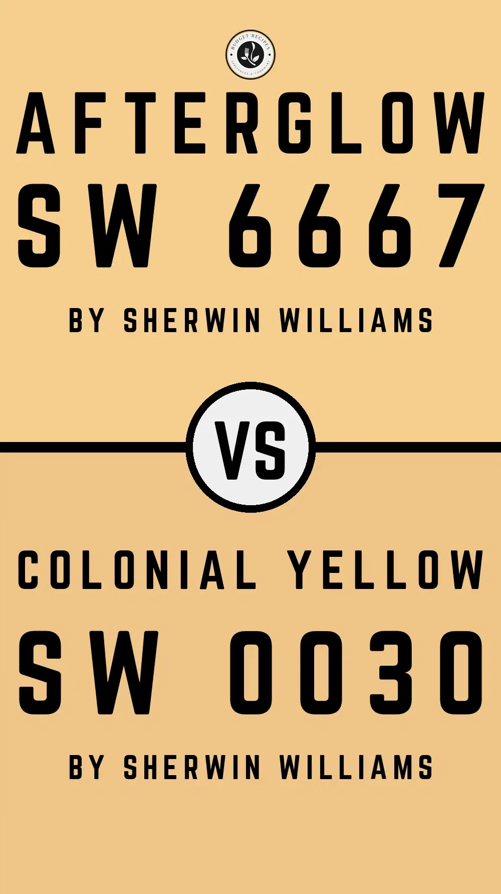 Afterglow SW 6667 vs Colonial Yellow SW 0030