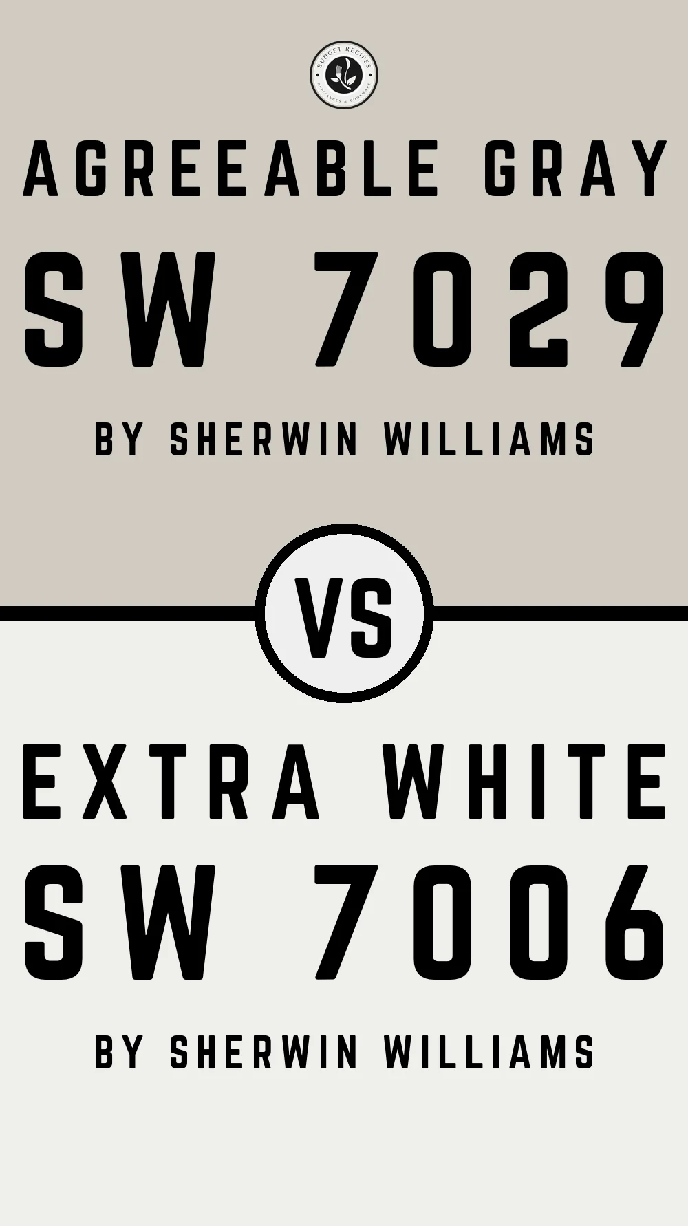 Agreeable Gray SW 7029 vs Extra White SW 7006