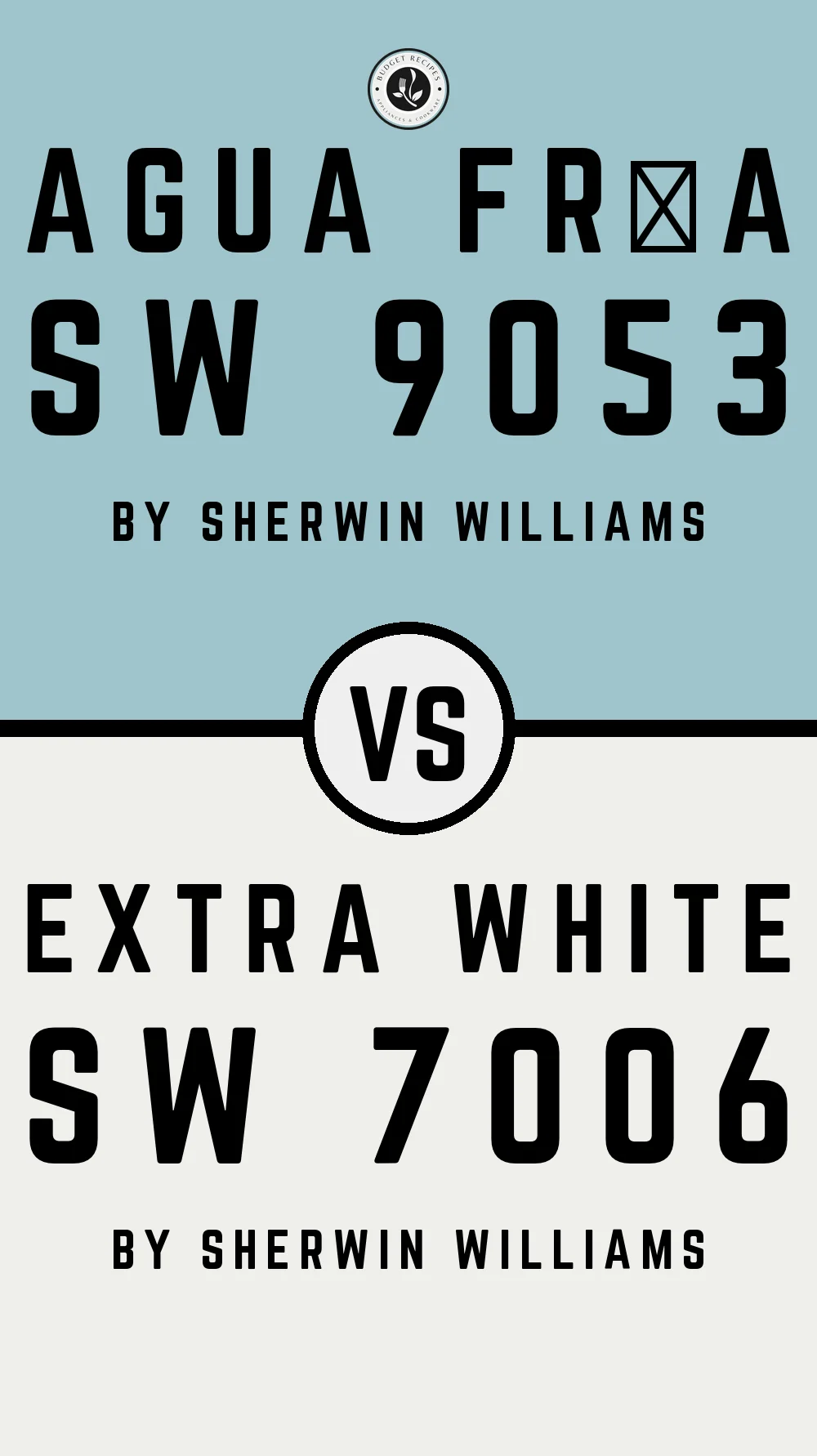 Agua Fría SW 9053 vs Extra White SW 7006