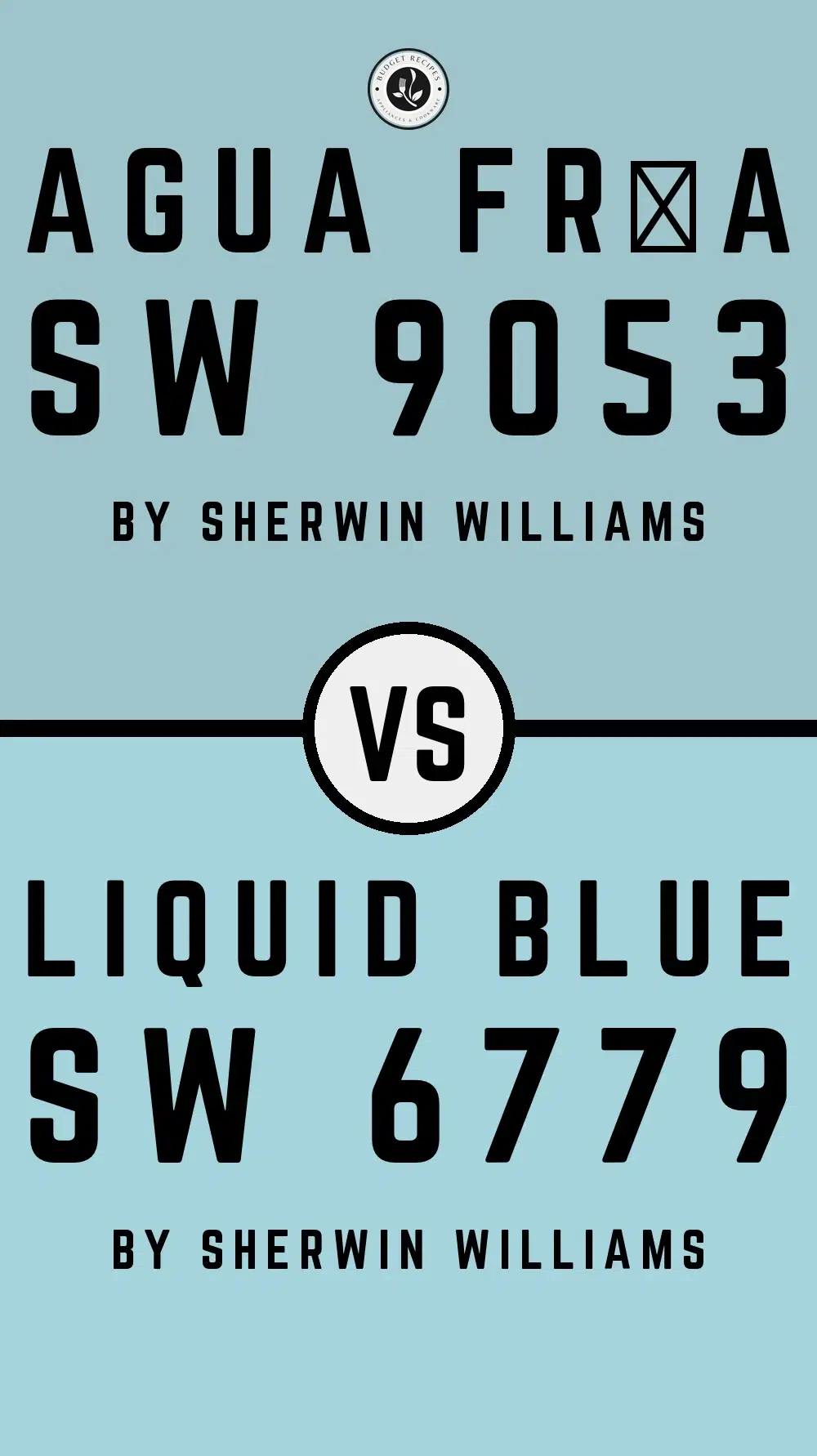 Agua Fría SW 9053 vs Liquid Blue SW 6779