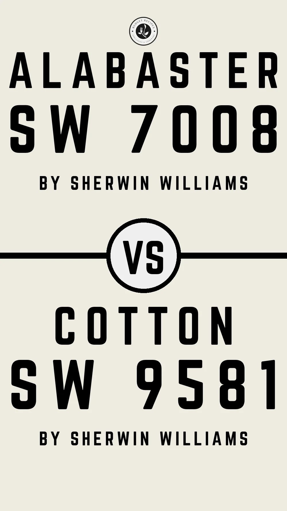 Alabaster SW 7008 vs Cotton SW 9581