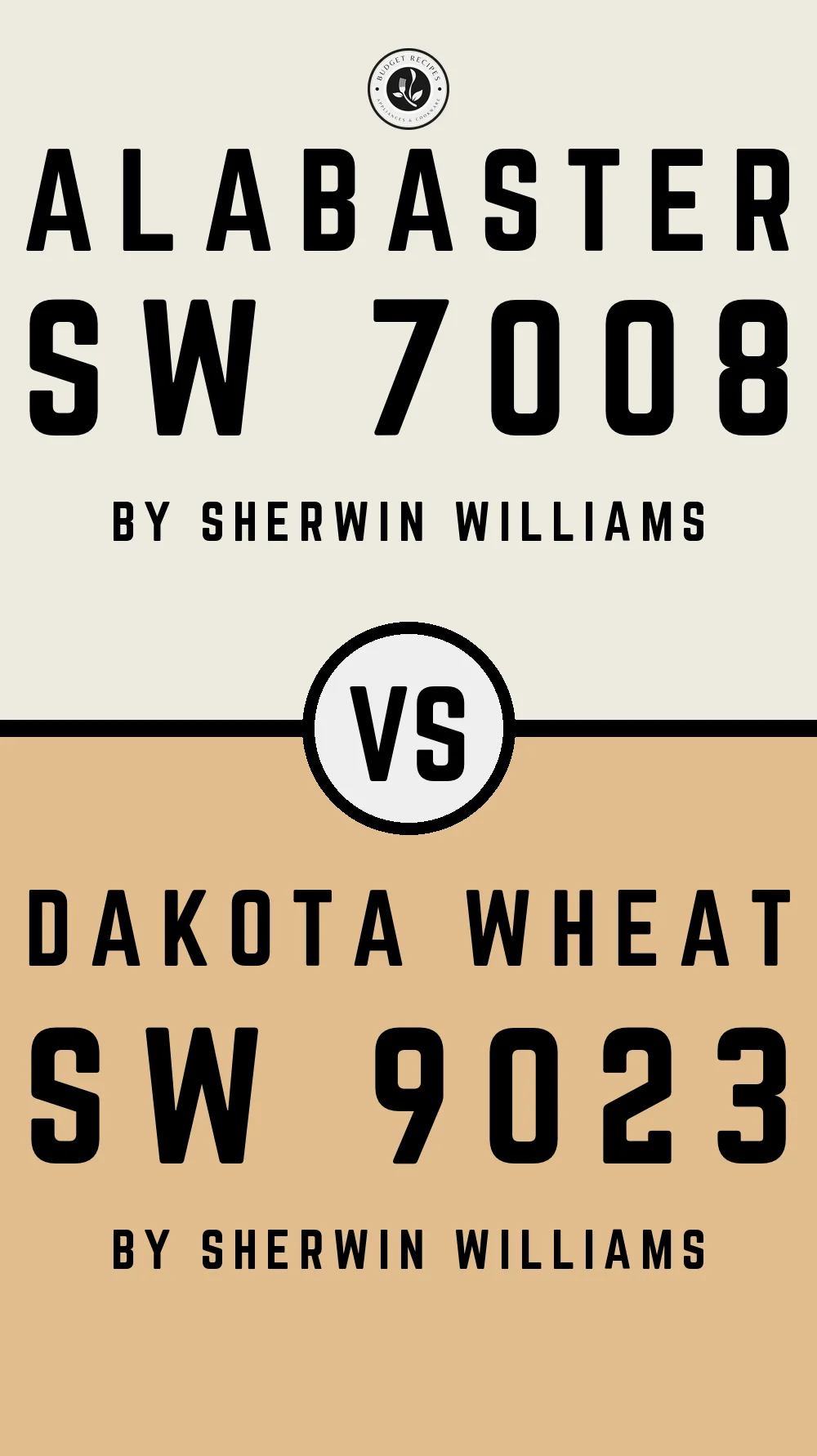 Alabaster SW 7008 vs Dakota Wheat SW 9023