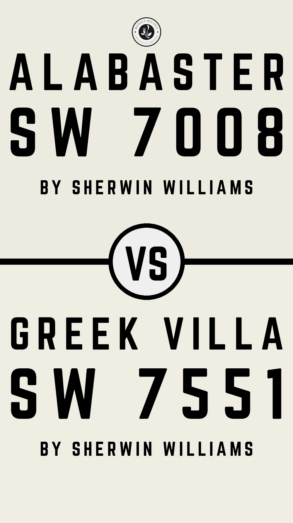 Alabaster SW 7008 vs Greek Villa SW 7551