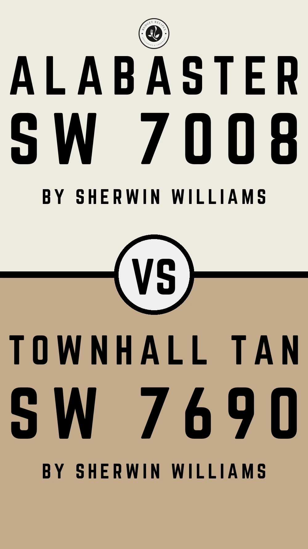 Alabaster SW 7008 vs Townhall Tan SW 7690