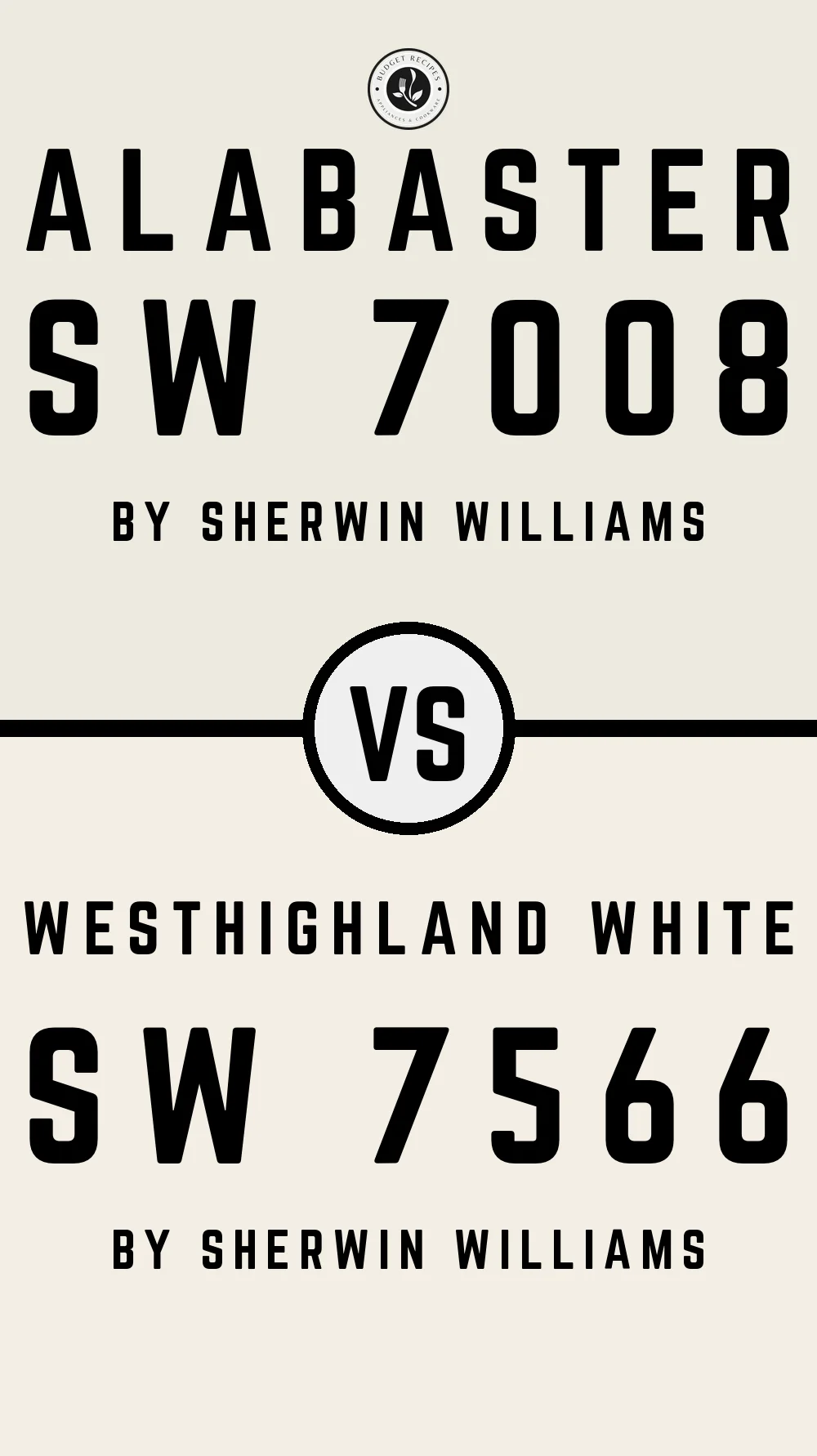 Alabaster SW 7008 vs Westhighland White SW 7566