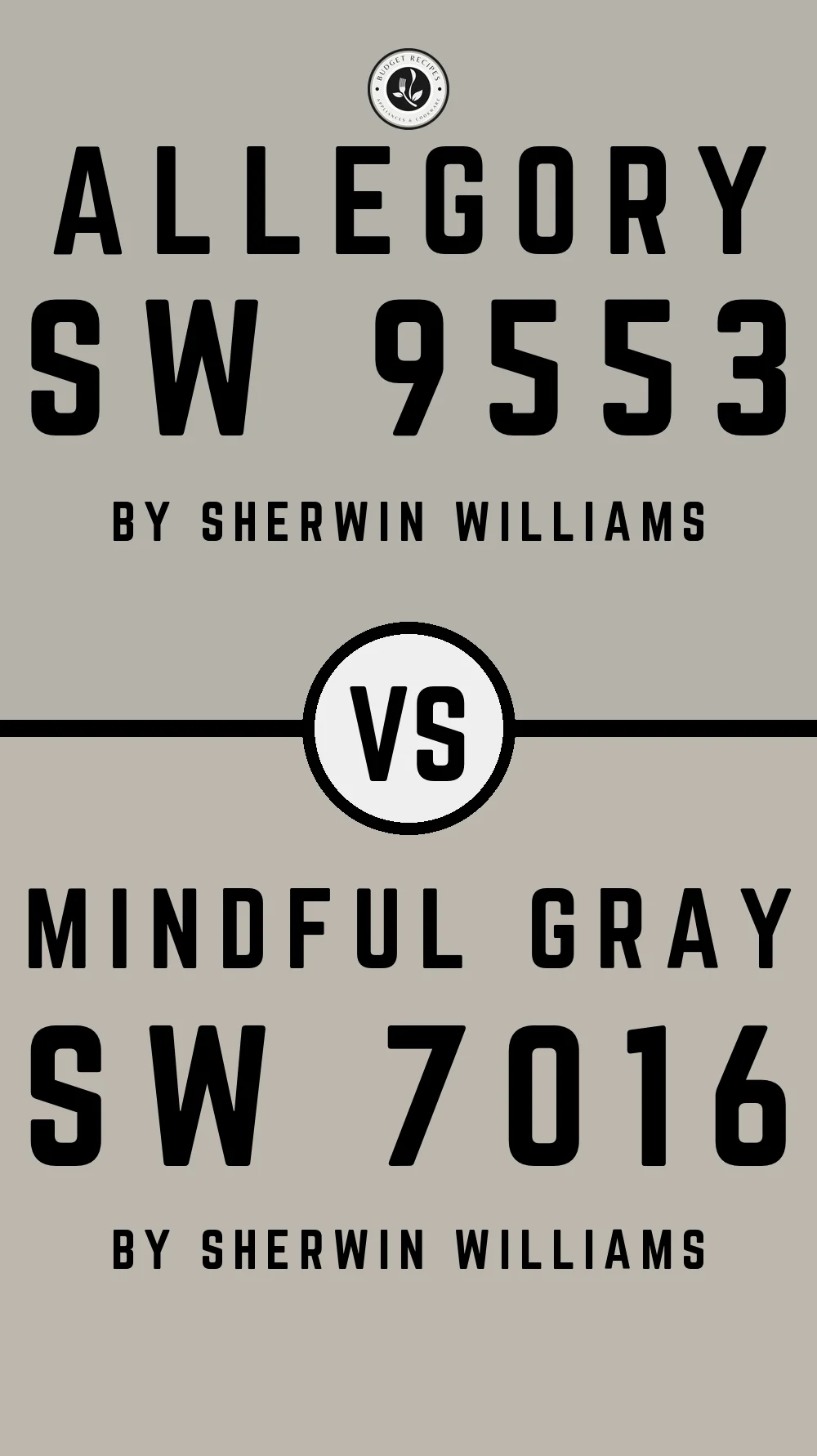 Allegory SW 9553 vs Mindful Gray SW 7016