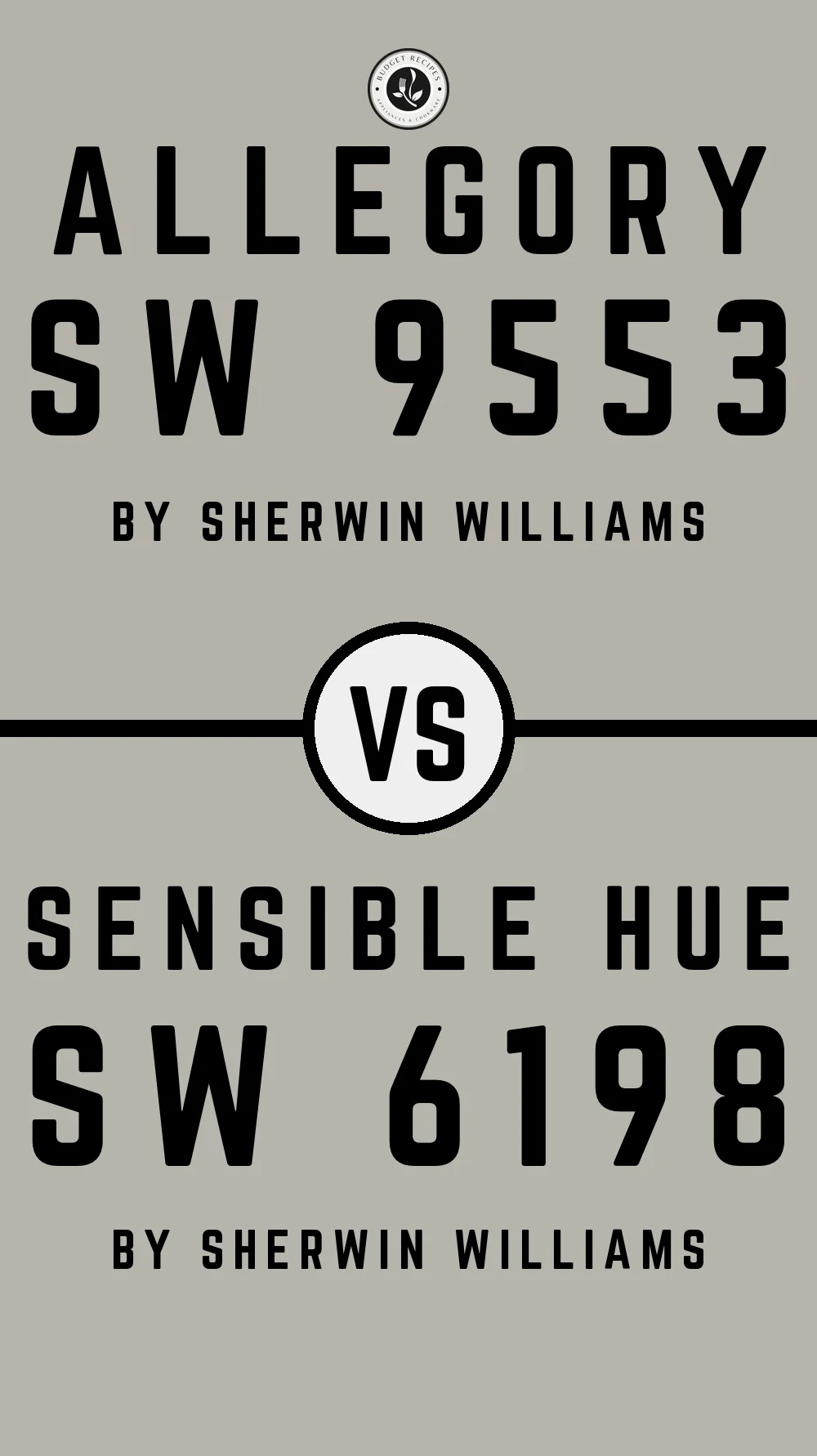 Allegory SW 9553 vs Sensible Hue SW 6198