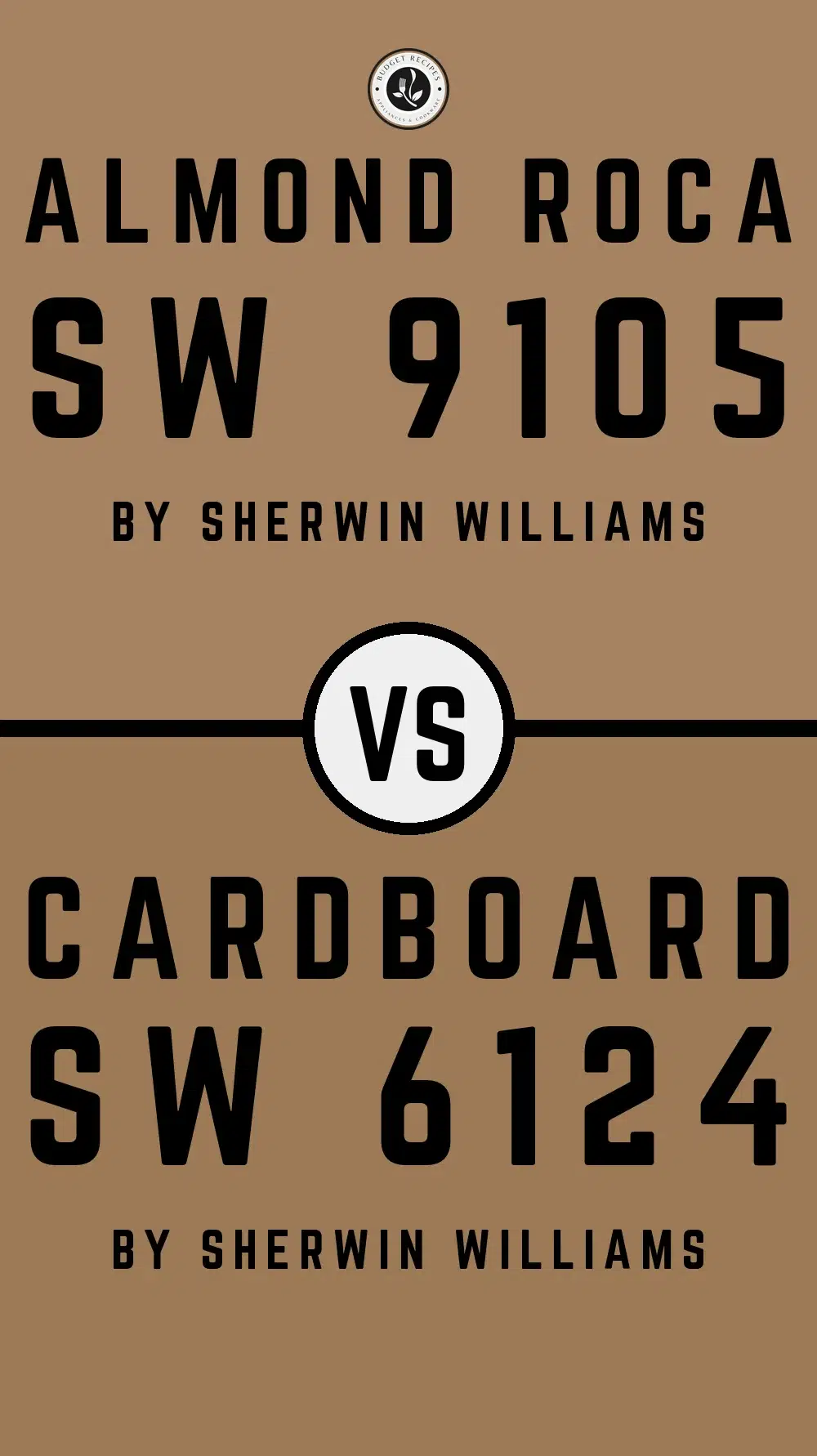Almond Roca SW 9105 vs Cardboard SW 6124