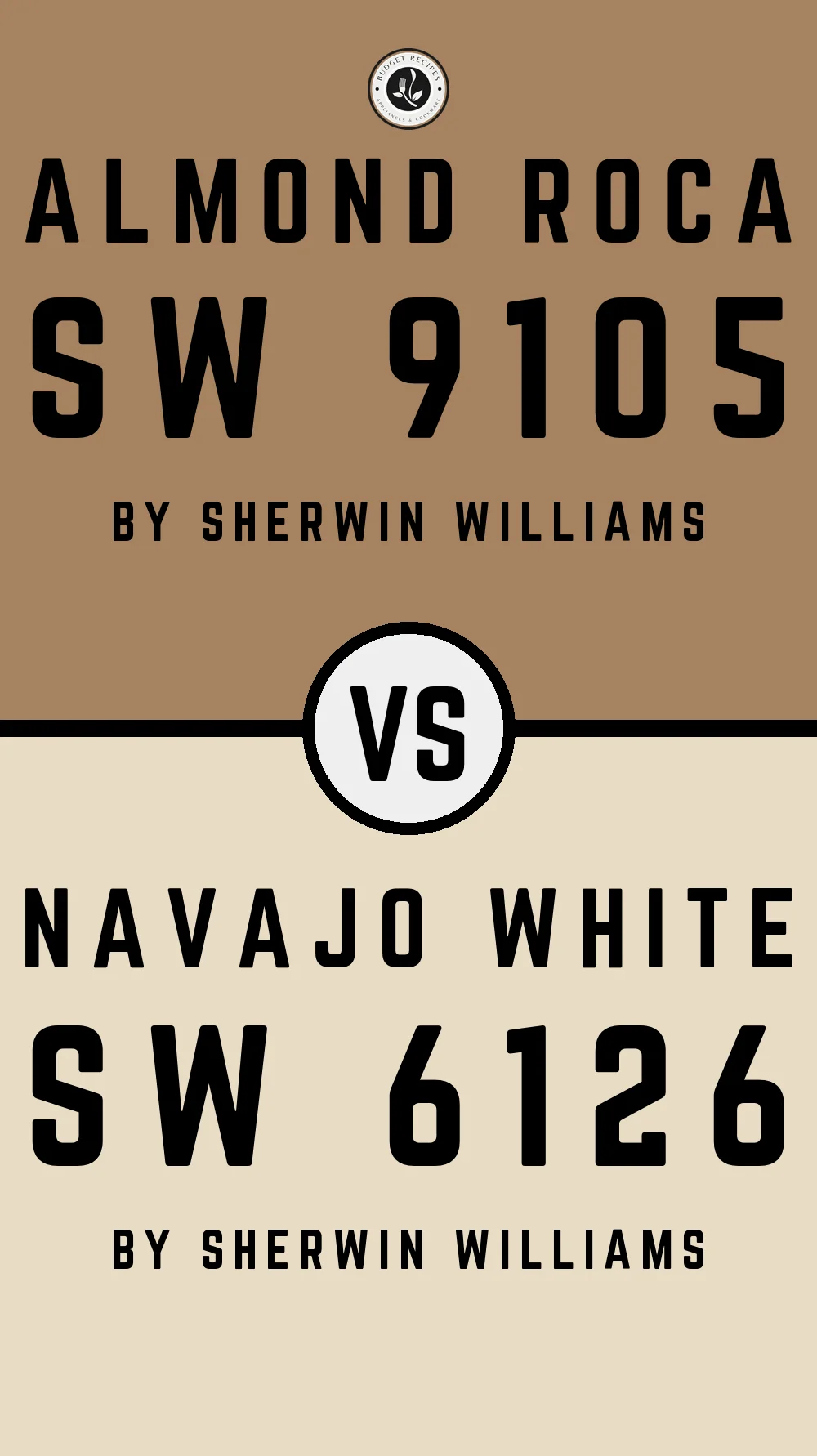 Almond Roca SW 9105 vs Navajo White SW 6126