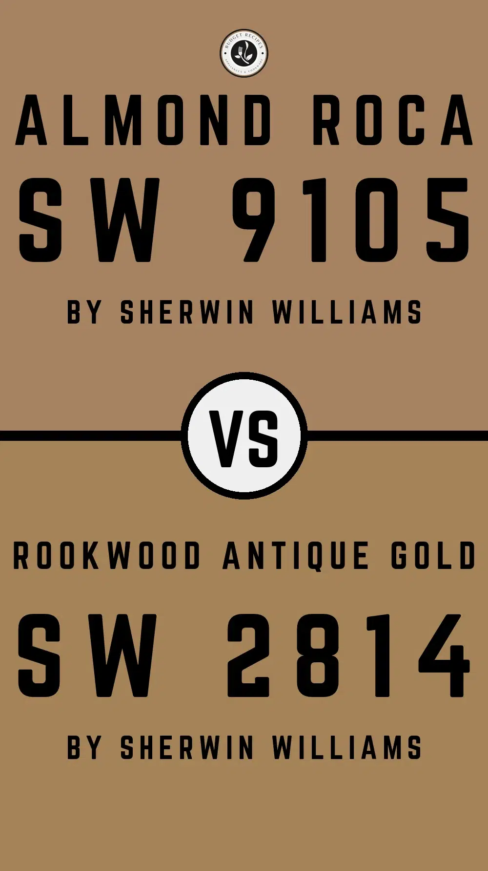 Almond Roca SW 9105 vs Rookwood Antique Gold SW 2814
