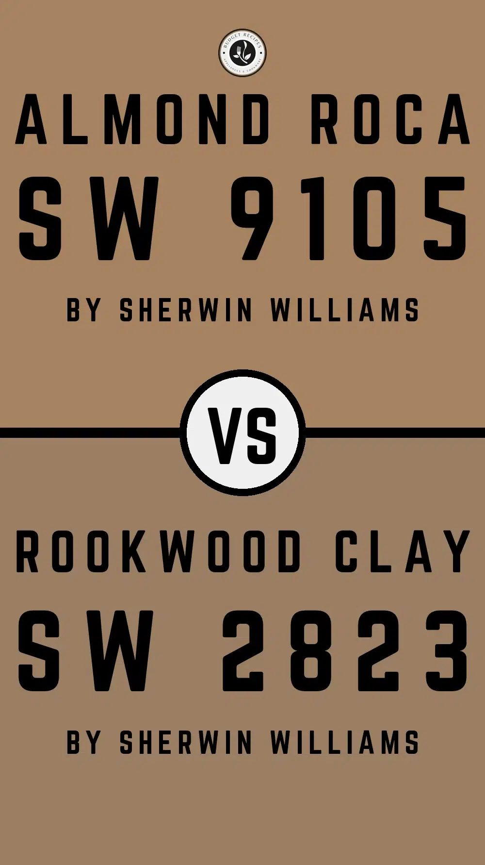 Almond Roca SW 9105 vs Rookwood Clay SW 2823
