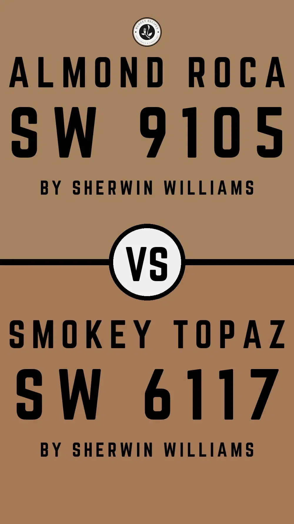 Almond Roca SW 9105 vs Smokey Topaz SW 6117