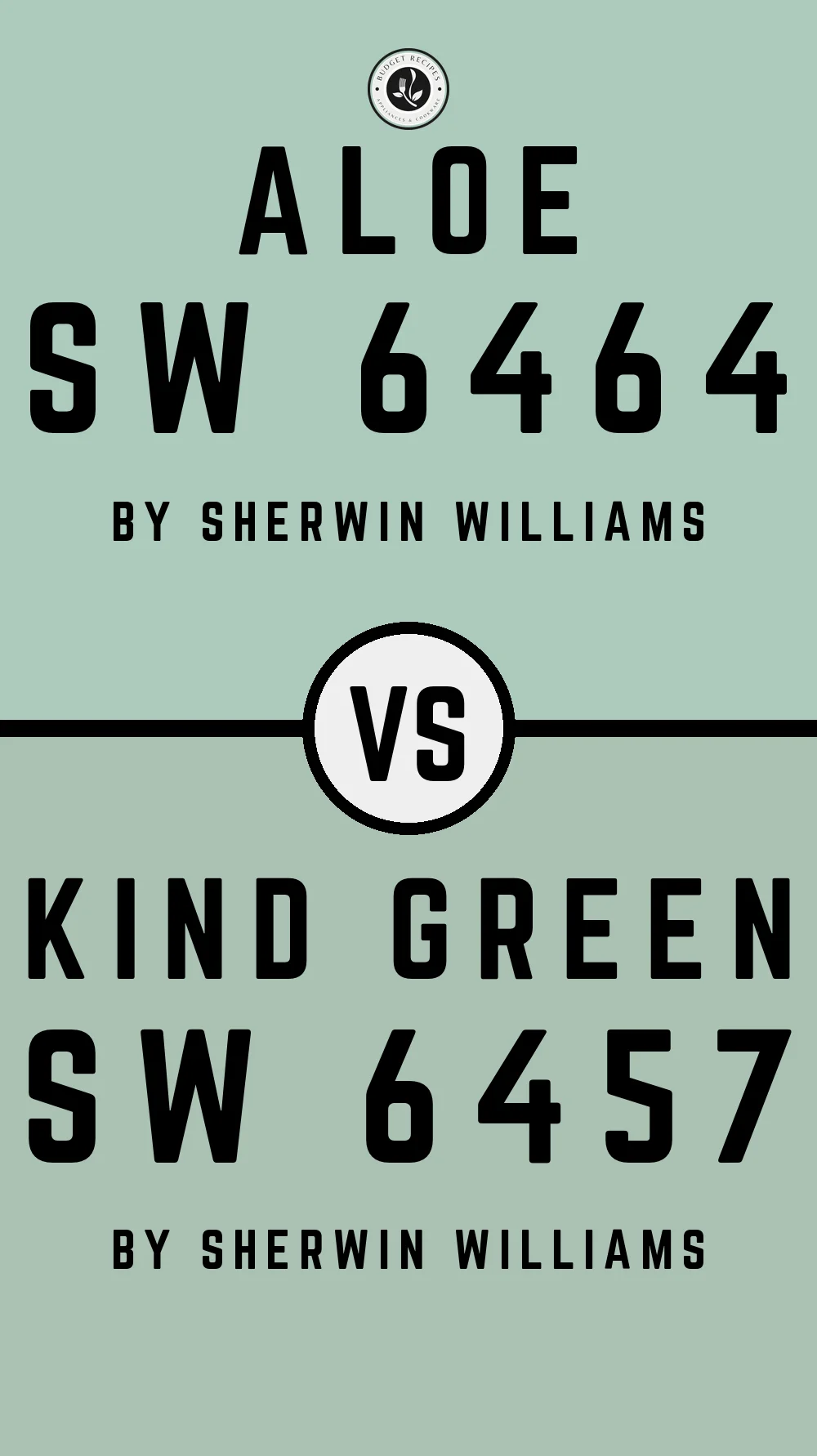 Aloe SW 6464 vs Kind Green SW 6457