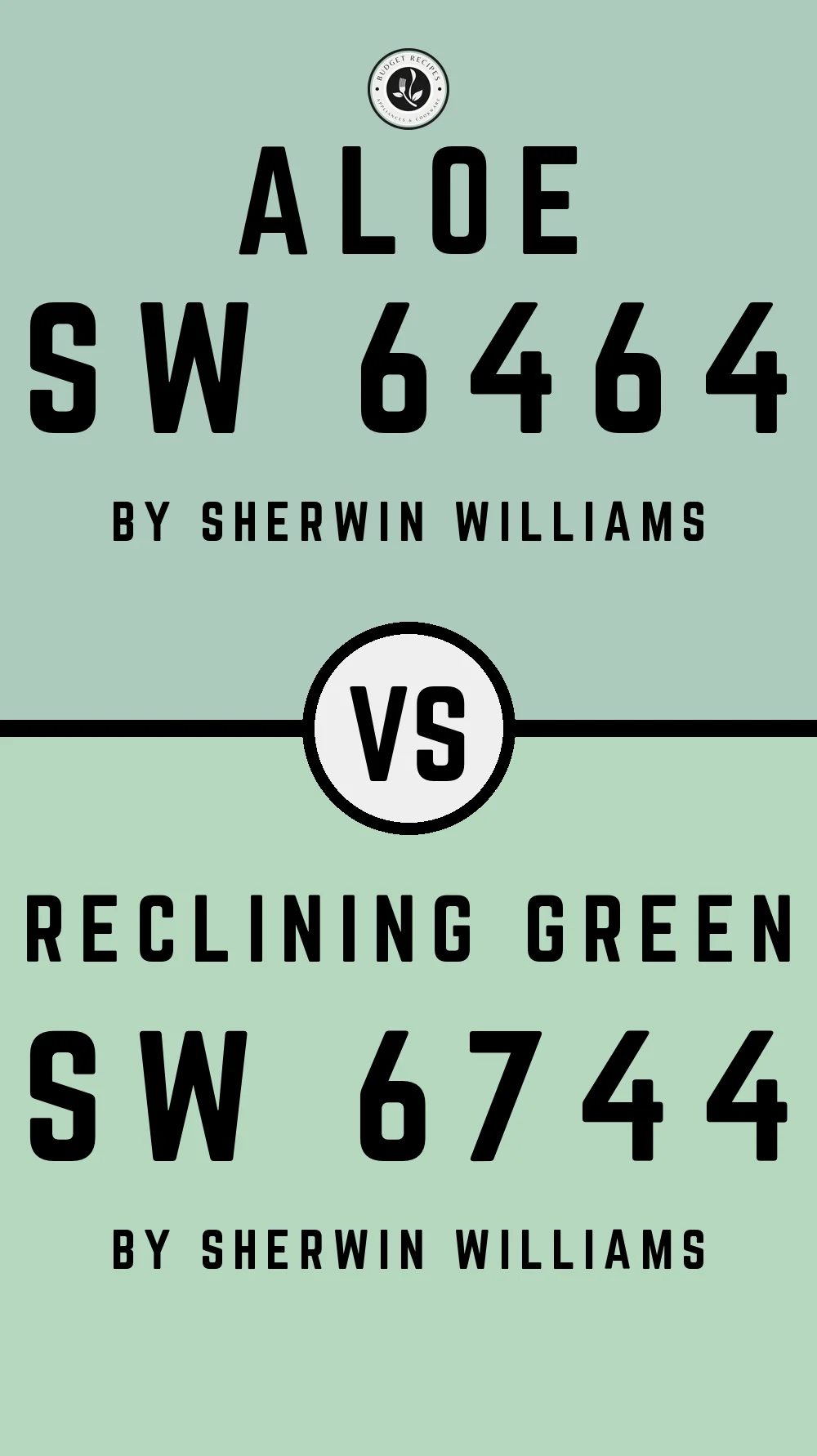 Aloe SW 6464 vs Reclining Green SW 6744