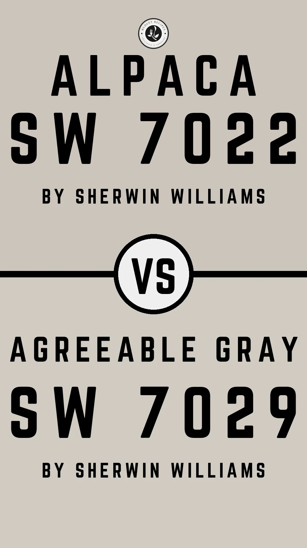 Alpaca by Sherwin Williams SW 7022 vs Agreeable Gray SW 7029