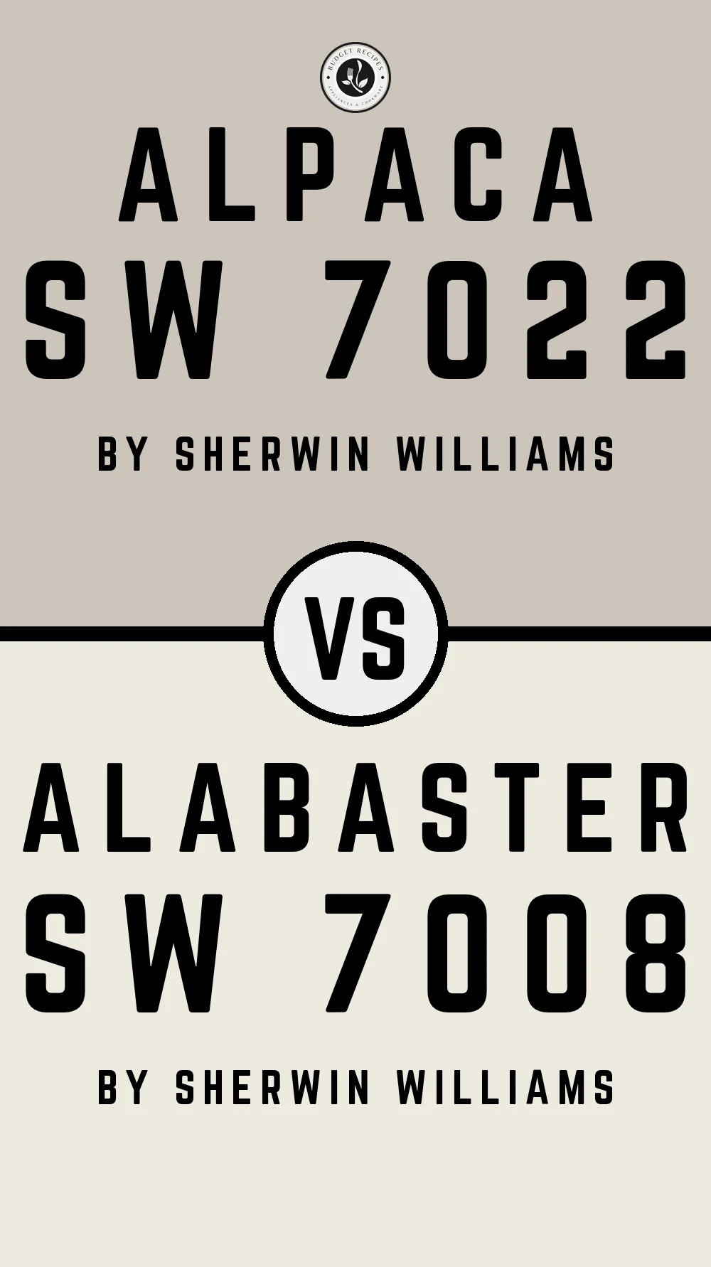 Alpaca SW 7022 vs Alabaster SW 7008