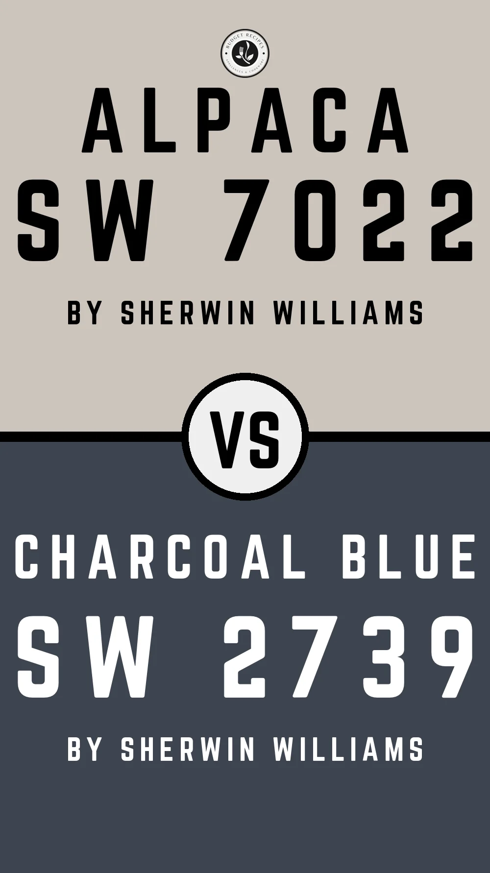Alpaca by Sherwin Williams SW 7022 with Charcoal Blue SW 2739