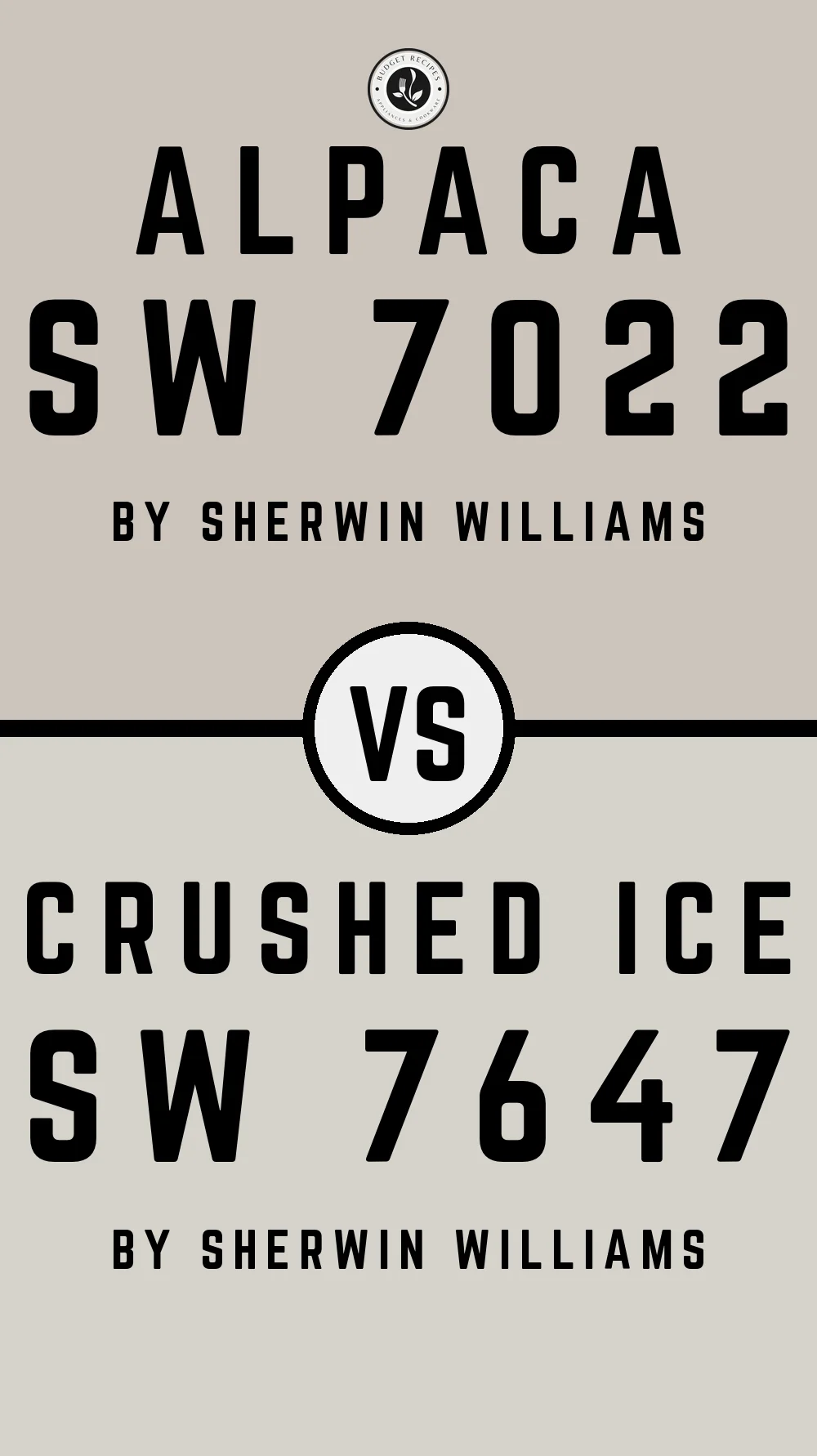Alpaca by Sherwin Williams SW 7022 vs Crushed Ice SW 7647