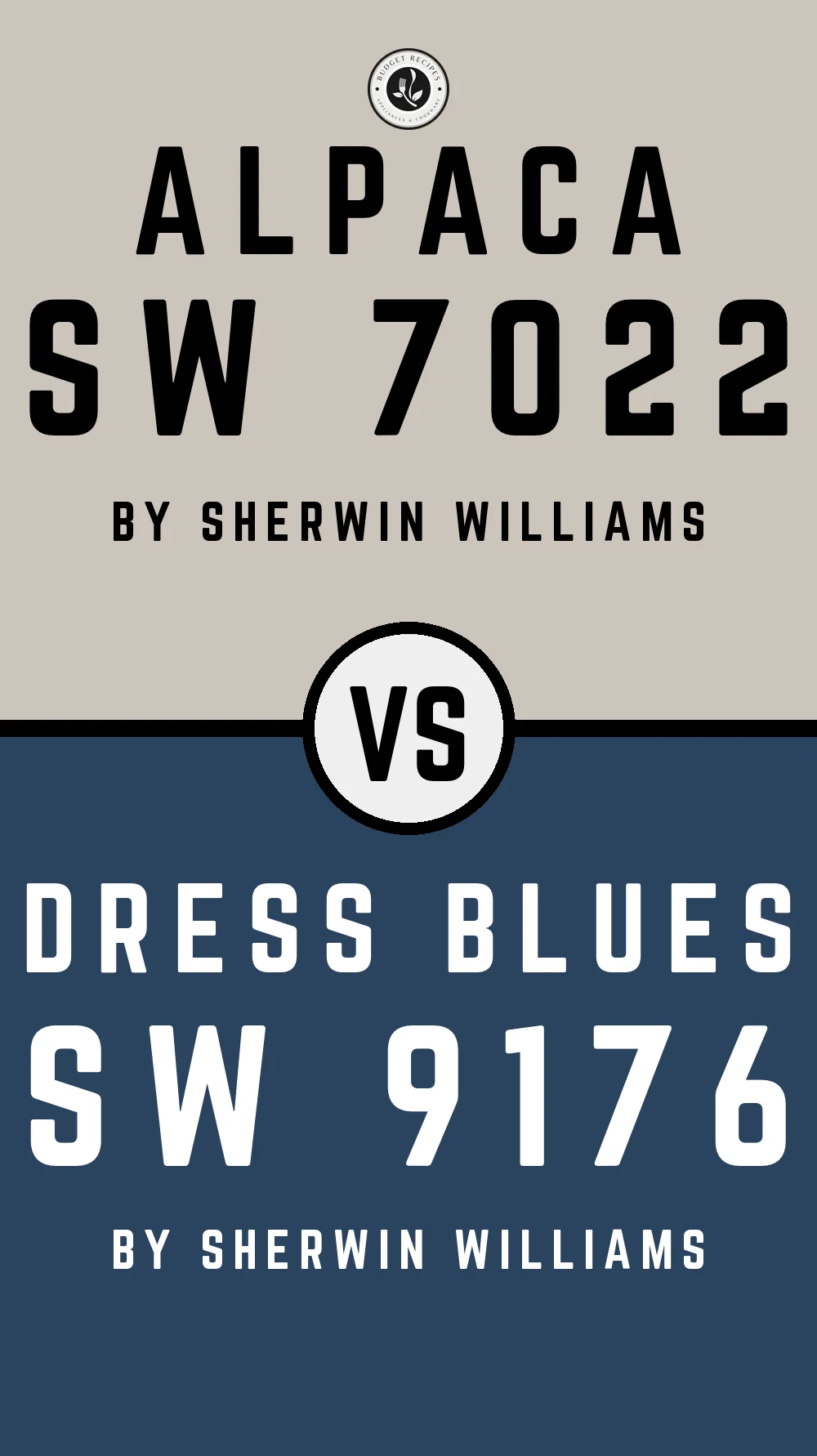 Alpaca by Sherwin Williams SW 7022 with Dress Blues SW 9176