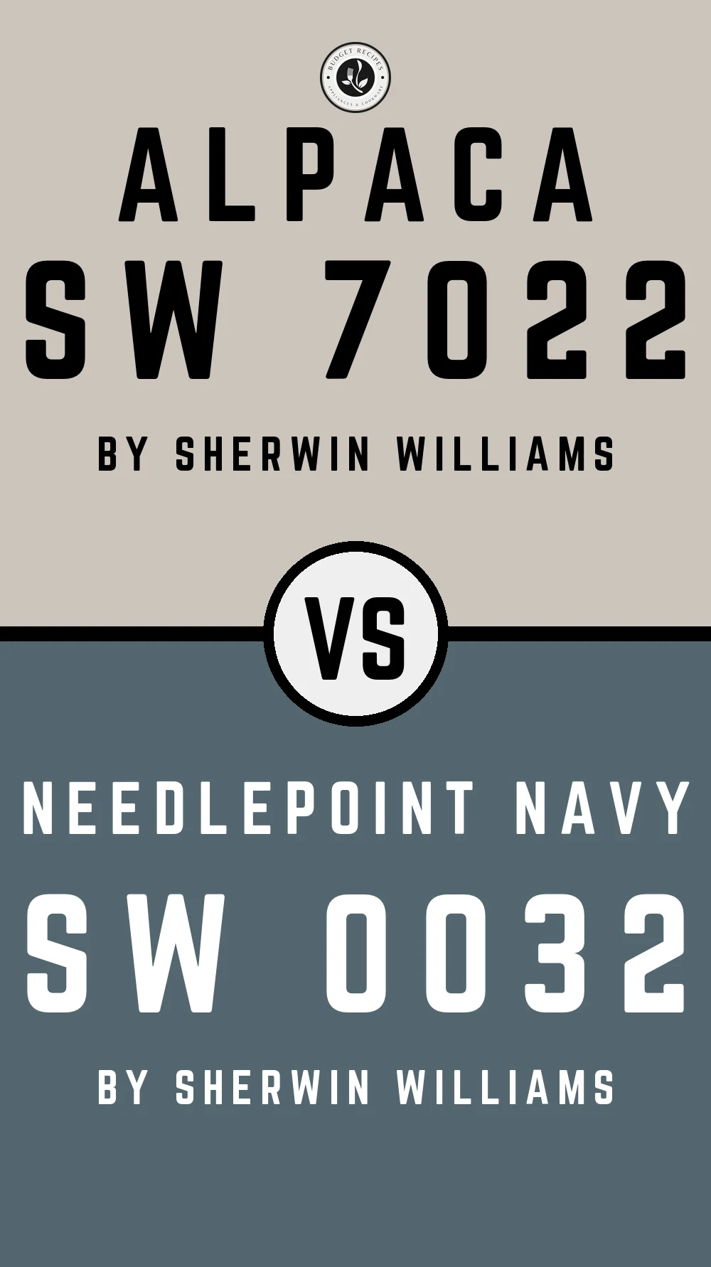 Alpaca by Sherwin Williams SW 7022 with Needlepoint Navy SW 0032